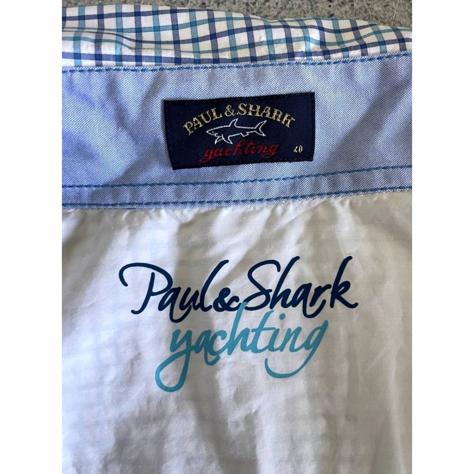 Paul & Shark Paul & Shark Shirt Mens 40 Blue Yachting Casual Size Plaid Cotton Short Sleeve Size US L / EU 52-54 / 3 - 3 Thumbnail