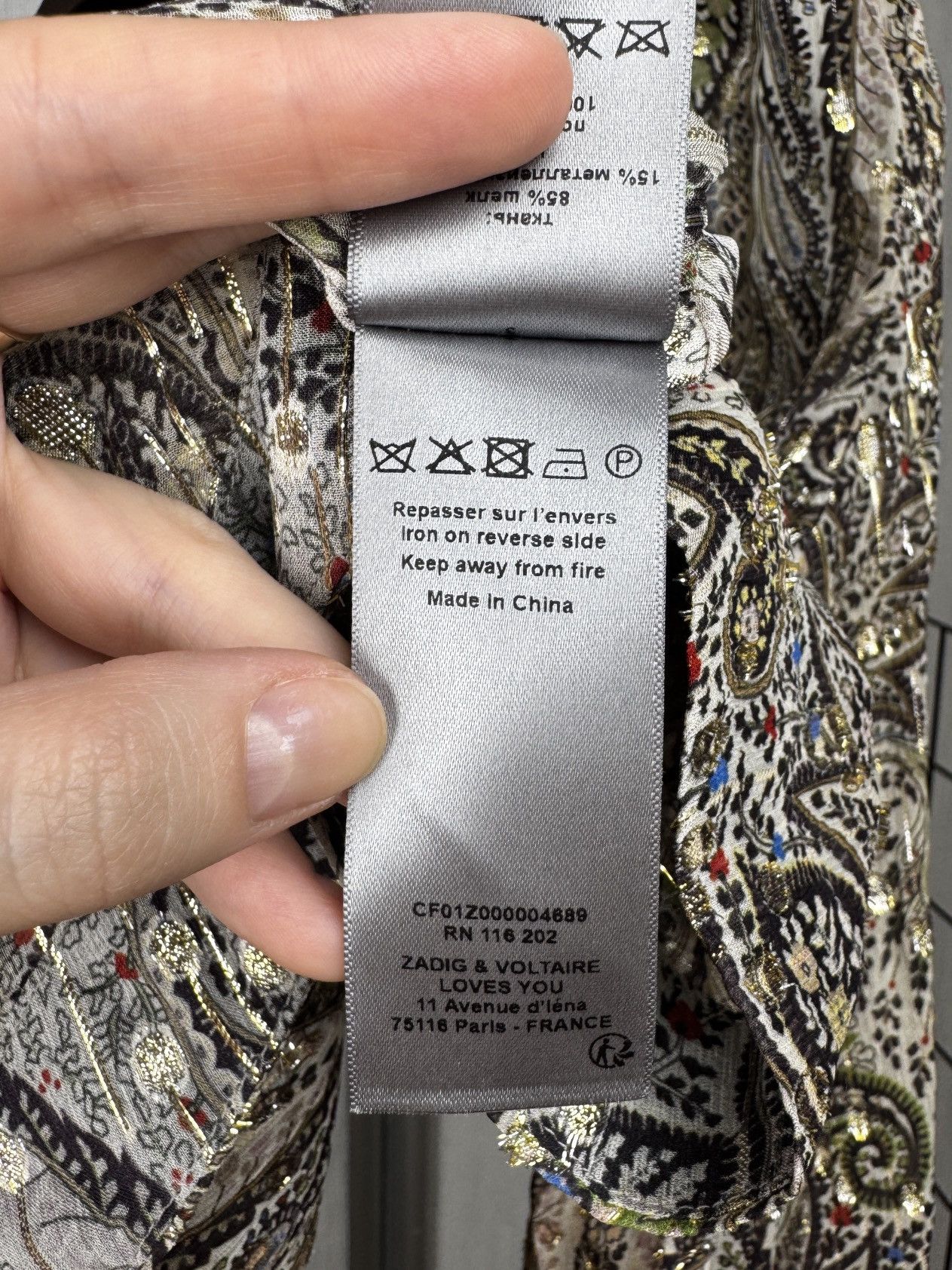 Zadig & Voltaire Zadig & Voltaire Tilan Lurex Peacoc Glitter Shirt Blouse Size S / US 4 / IT 40 - 14 Thumbnail