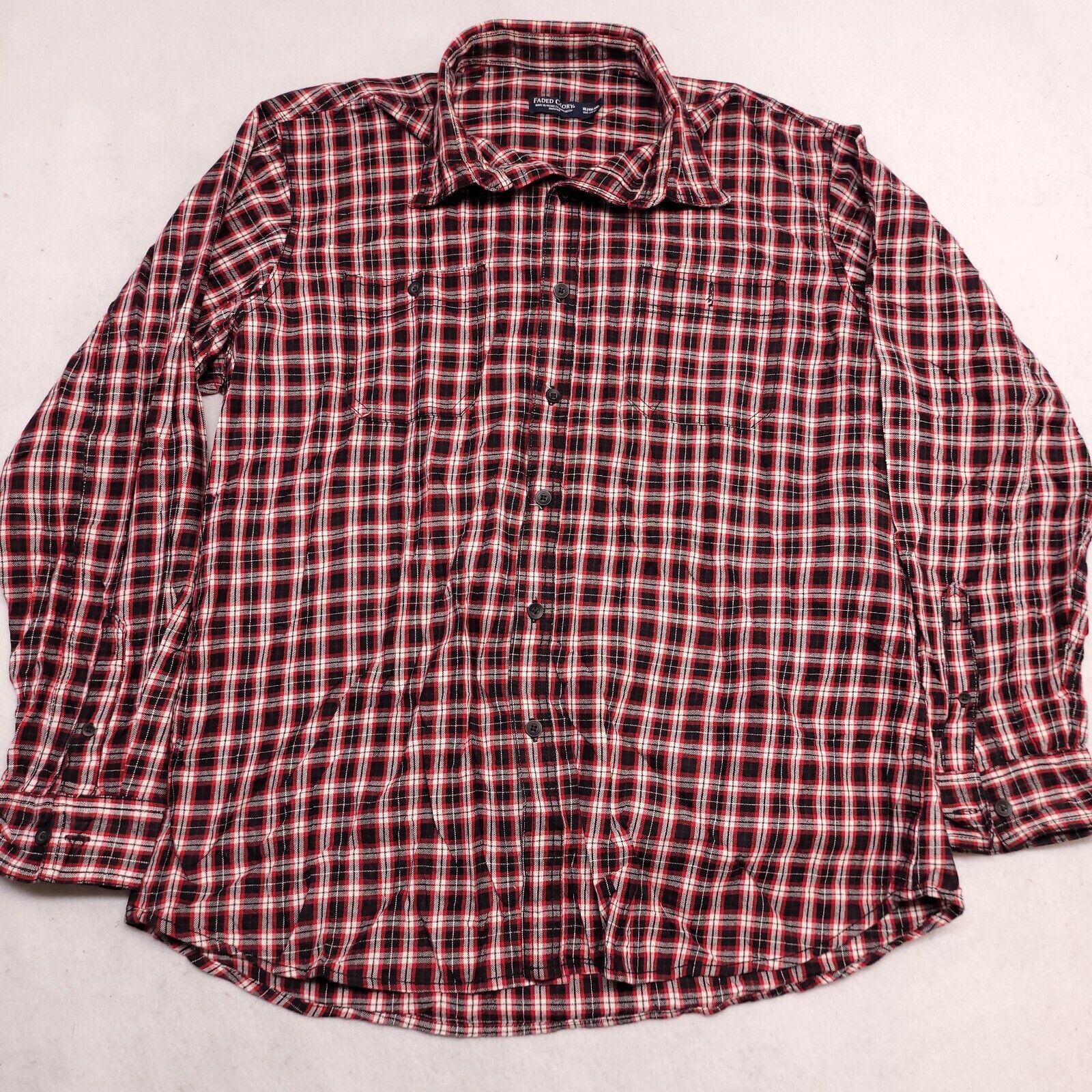 Faded Glory Faded Glory Tartan Flannel Shirt Men Size XL Red Black White Size US XL / EU 56 / 4 - 2 Thumbnail