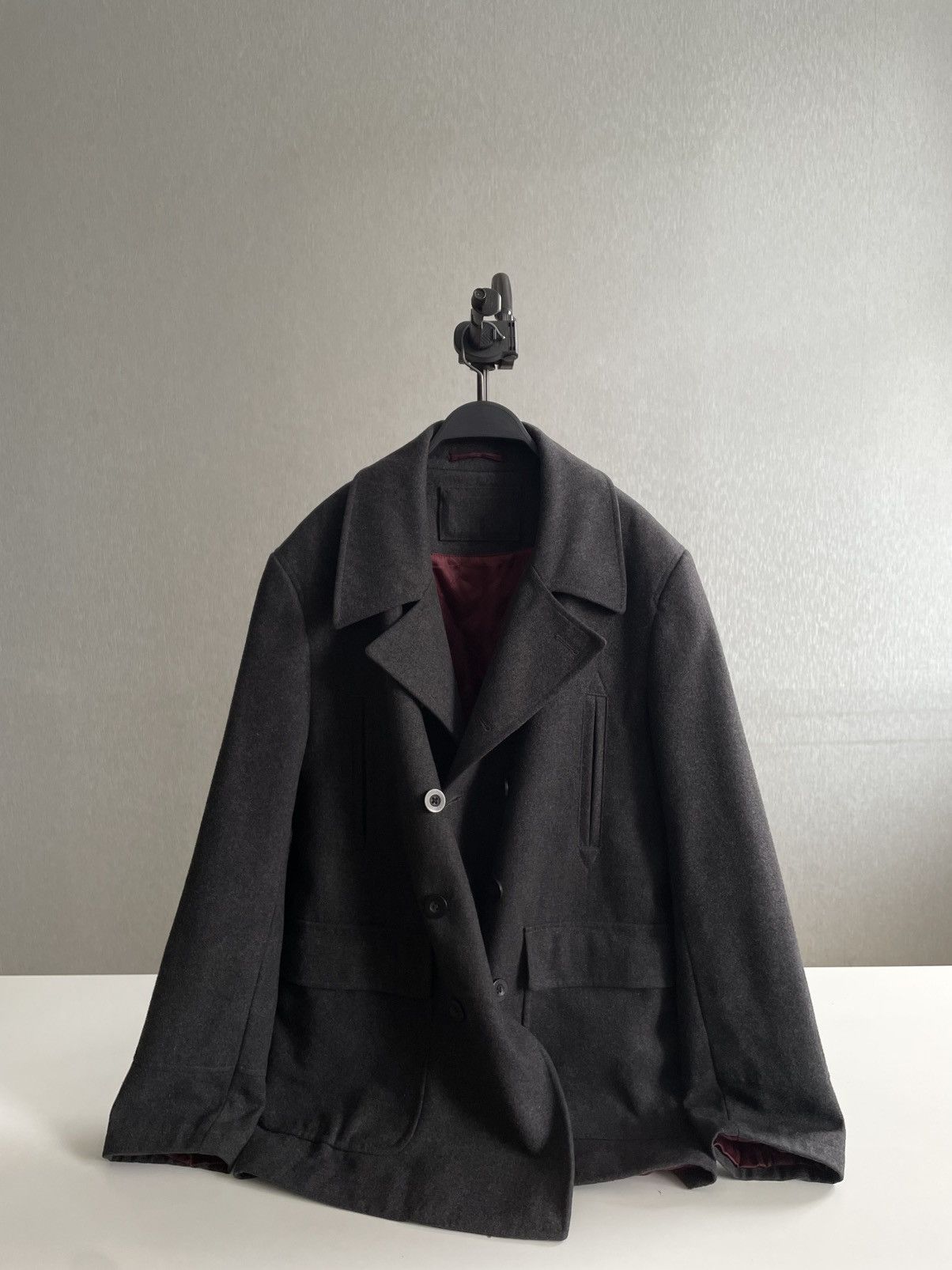Vintage A Woolen Cold Gray 1/2 Coat Heavyweight Jacket Size US L / EU 52-54 / 3 - 3 Thumbnail