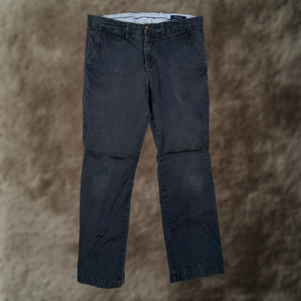 Polo Ralph Lauren Polo Ralph Lauren Pants Mens 32x28 Gray Chino Straight Fit Twill Stretch Regular Waist 32 Inseam 28 Button Logo Pockets Size US XS / EU 42 / 0 - 1 Thumbnail