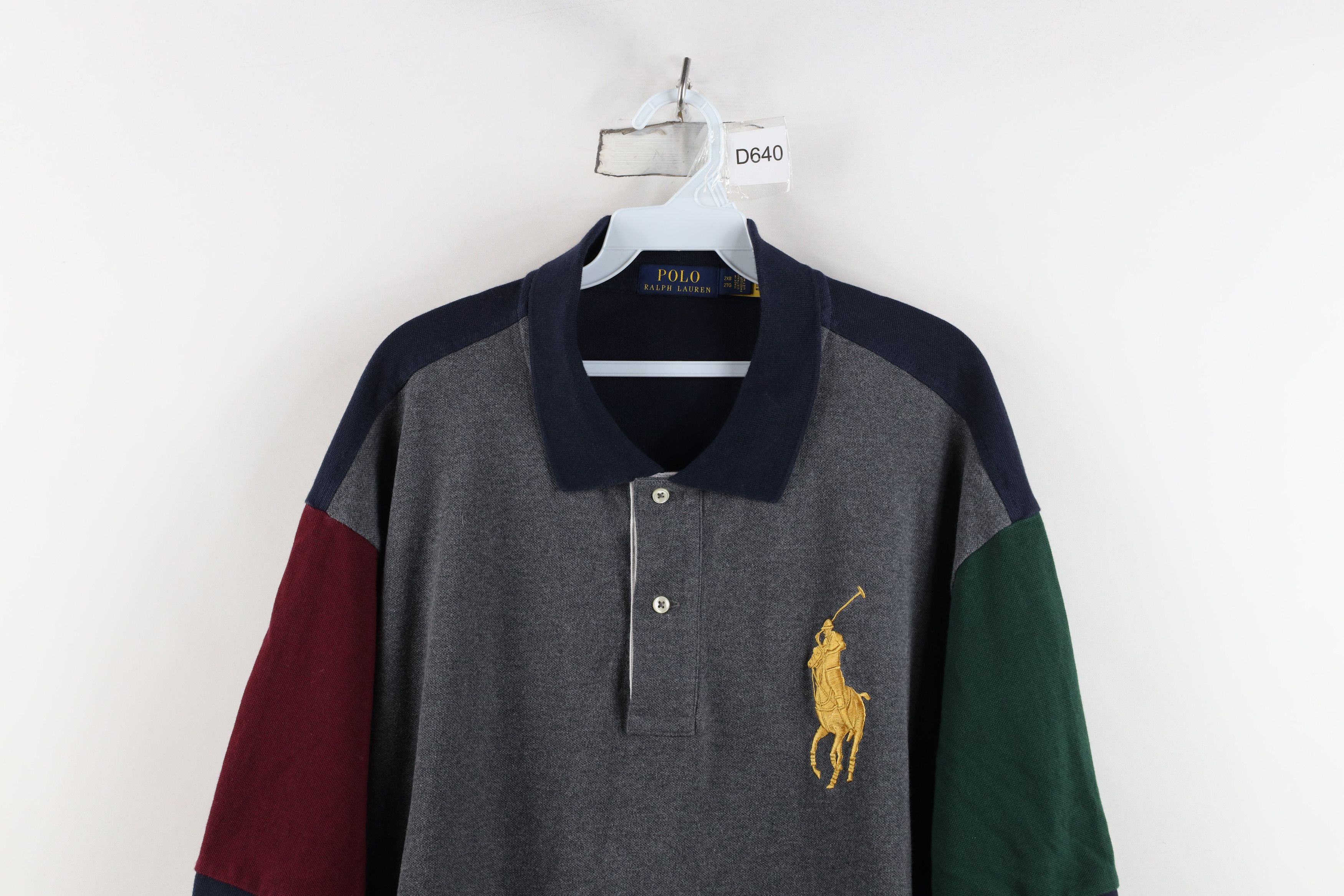 Ralph Lauren Vintage Y2K Ralph Lauren Block Big Pony Collared Polo Shirt Size US XXL / EU 58 / 5 - 2 Thumbnail