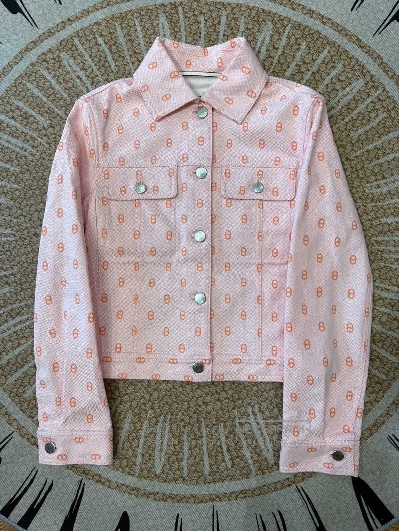 Hermes Hermes Pink Pig Nose Denim Jacket Size XXS / US 00 / IT 34 - 1 Thumbnail