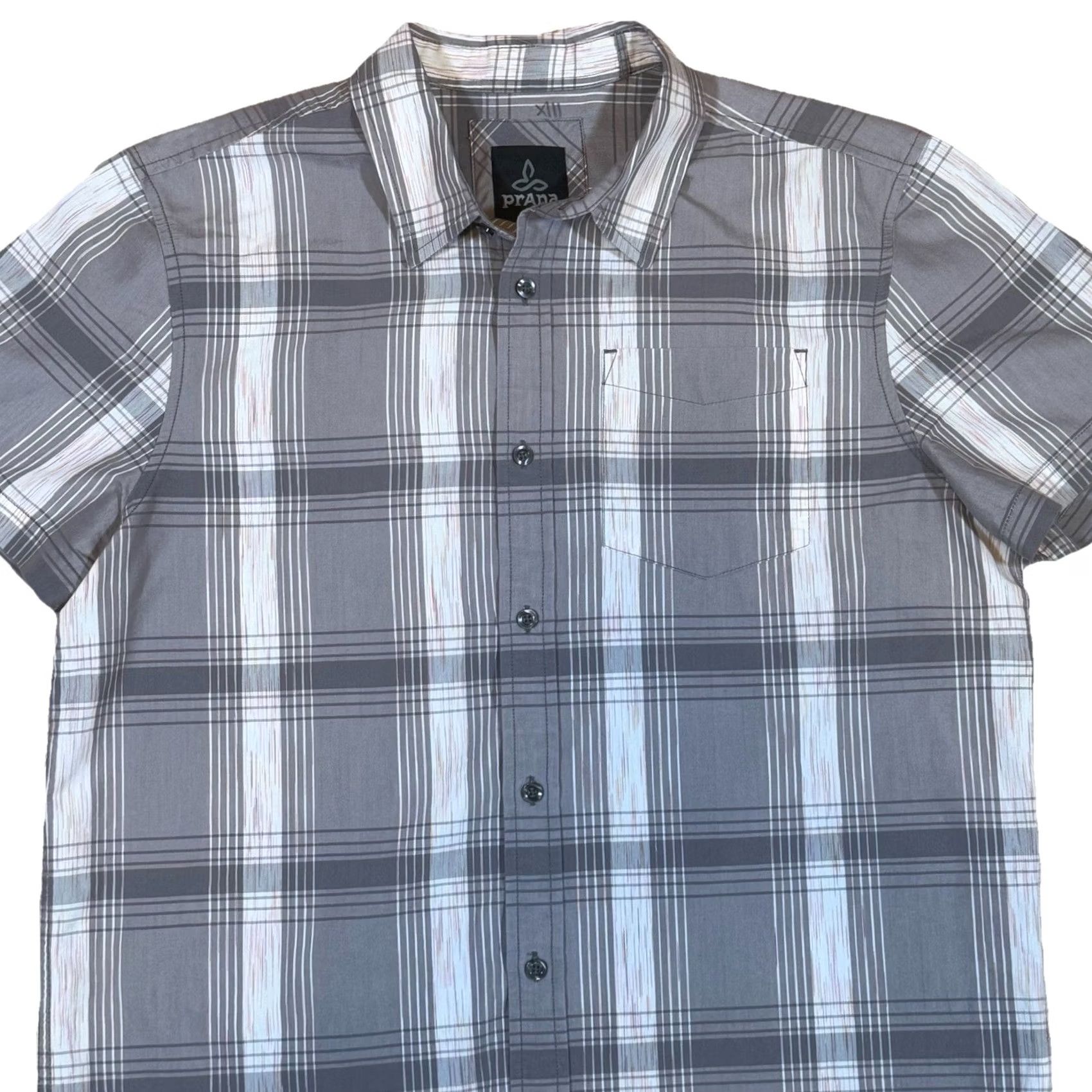 Prana Prana Shirt Mens M Short Sleeve Button Gray Plaid Outdoors Lightweight Shirt Size US M / EU 48-50 / 2 - 2 Thumbnail