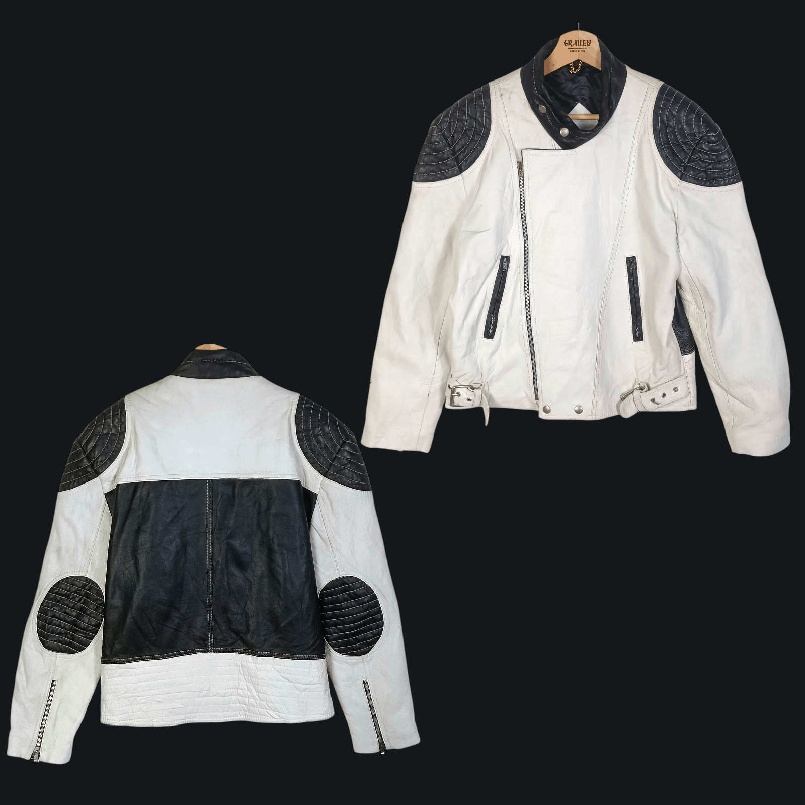 Designer RAMIHILO Biker Leather Jacket Spain Designer Size US M / EU 48-50 / 2 - 1 Thumbnail