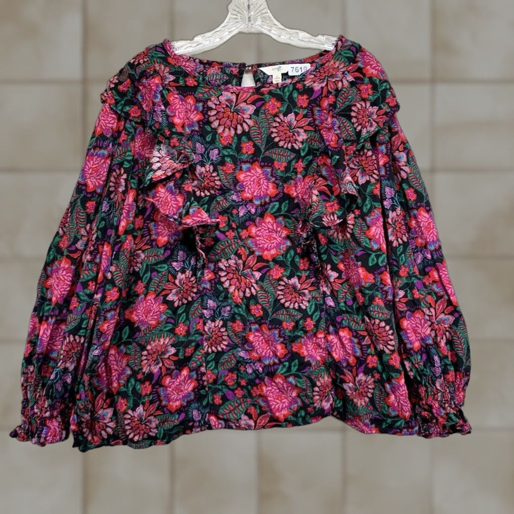 Vintage VINTAGE Women's 3X Floral Blouse Cotton Rayon Bohemian Summer Party/Cocktail Casual Wear Size XXL / US 16-18 / IT 52-54 - 1 Thumbnail
