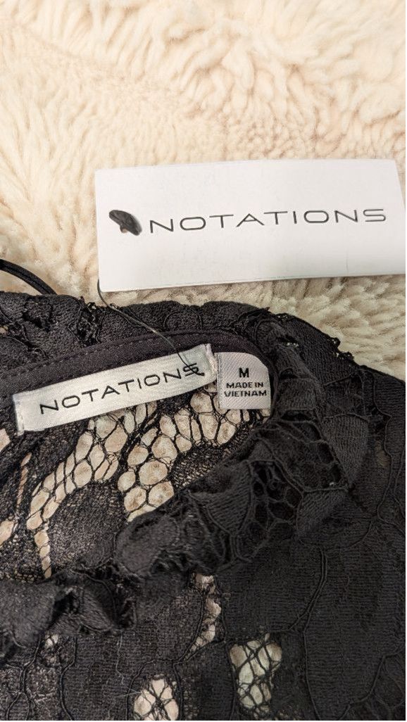 Designer Women's Notations Blouse, Size M, Black Size M / US 6-8 / IT 42-44 - 4 Thumbnail