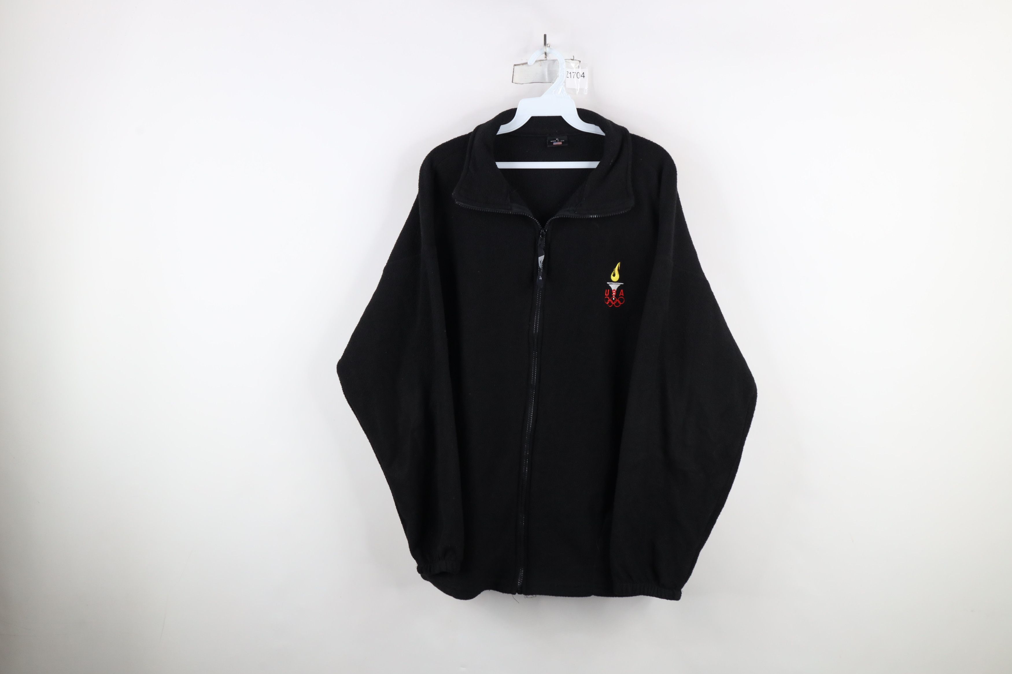Vintage Vintage 90s USA Olympics Spell Out Full Zip Fleece Jacket Size US XL / EU 56 / 4 - 1 Thumbnail