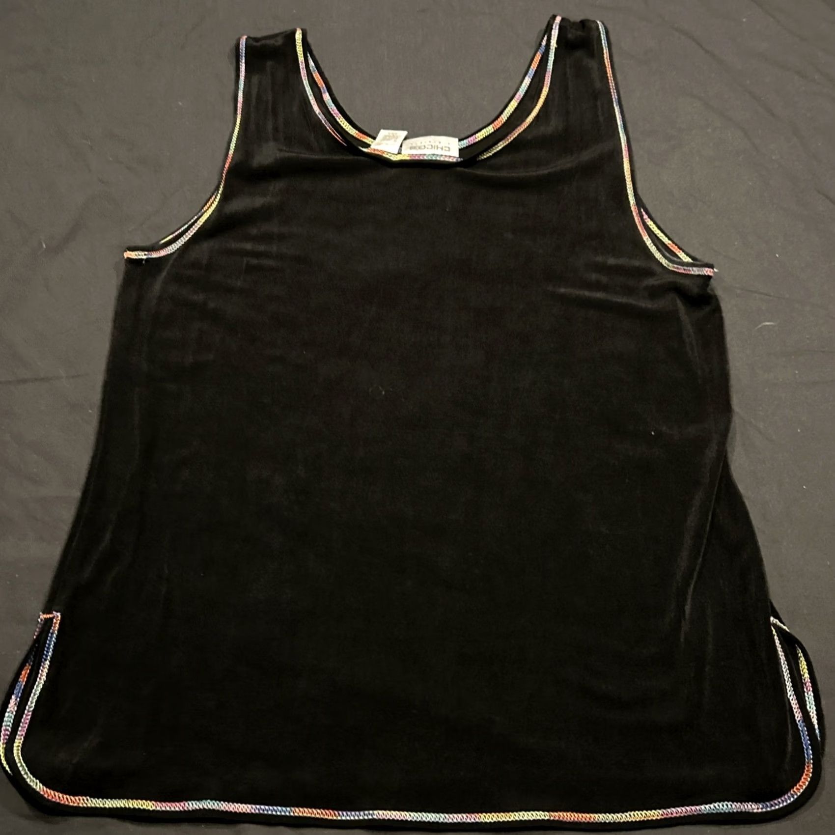 Vintage Chicos Slinky Blouse Acetate Blend Sleeveless A24 Size XS / US 0-2 / IT 36-38 - 3 Thumbnail
