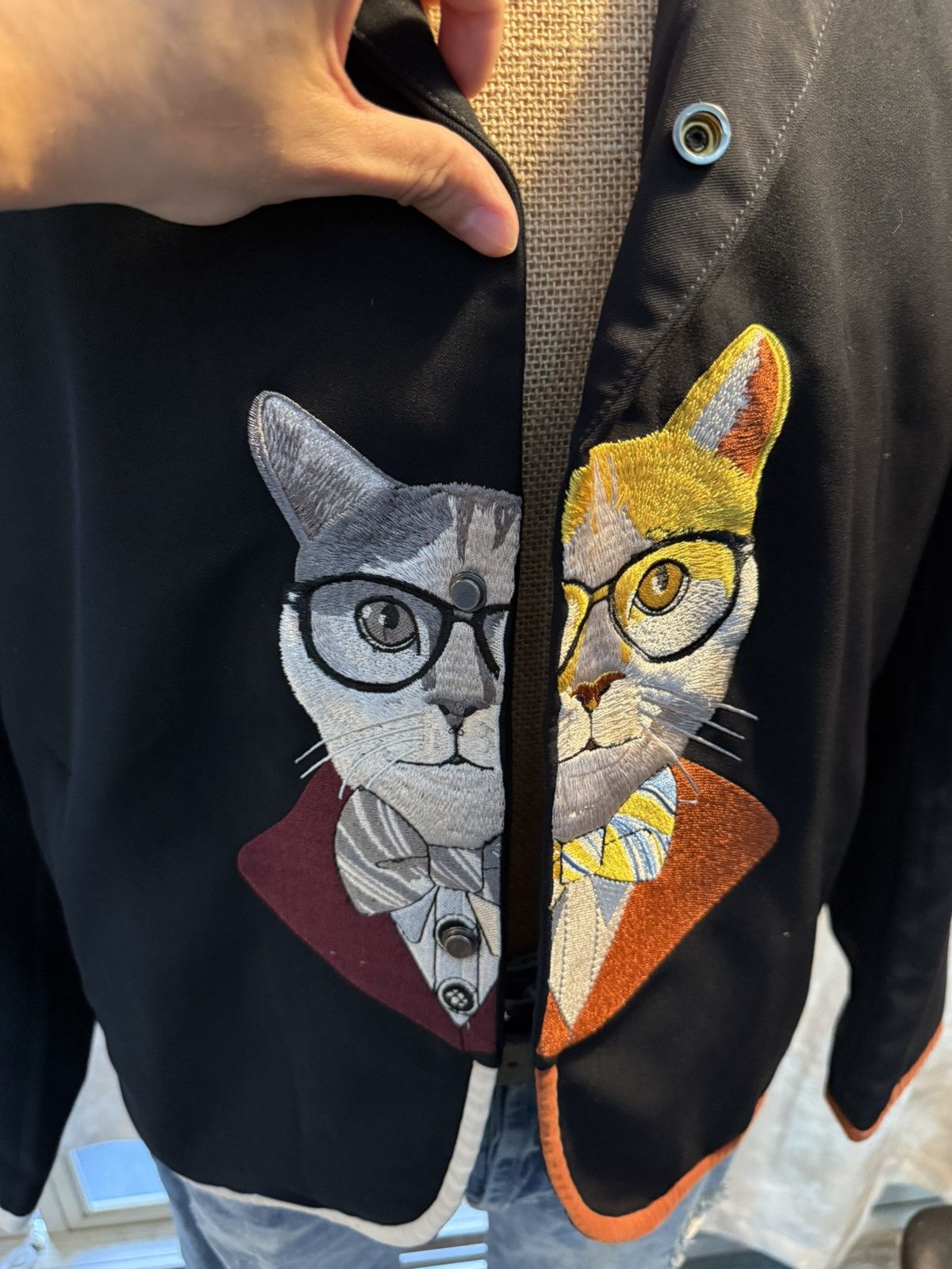 Other Whimsical Embroidered Cat Jacket - Size M/L Size M / US 6-8 / IT 42-44 - 6 Thumbnail
