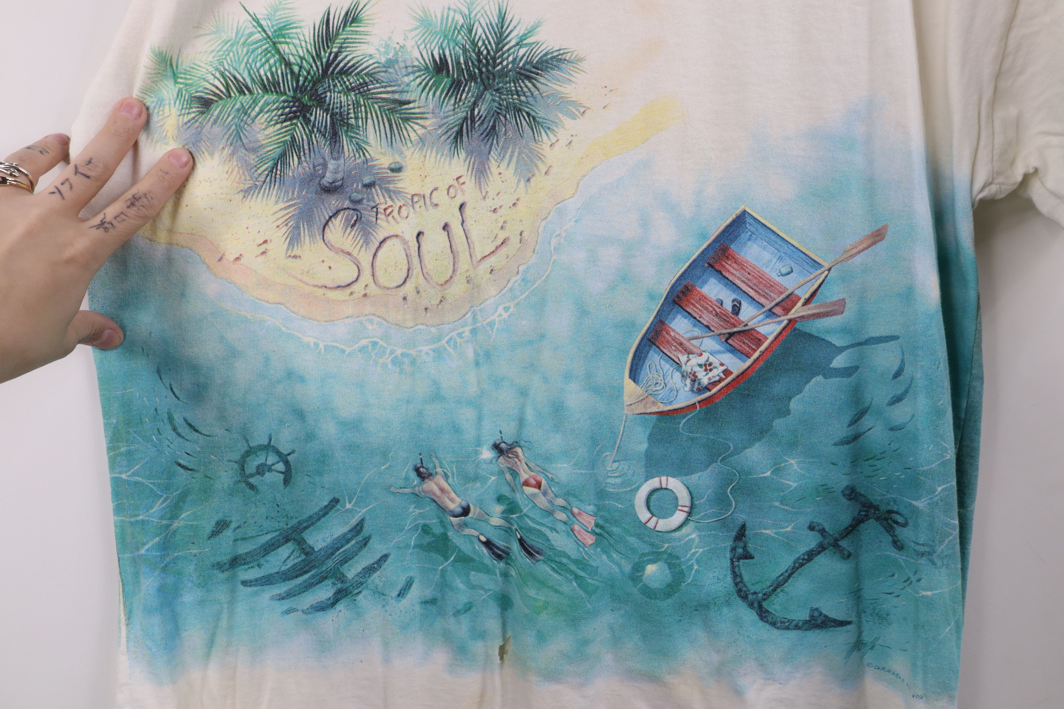 Vintage Vintage 90s Streetwear Caribbean Clipper Plane T-Shirt USA Size US L / EU 52-54 / 3 - 12 Thumbnail