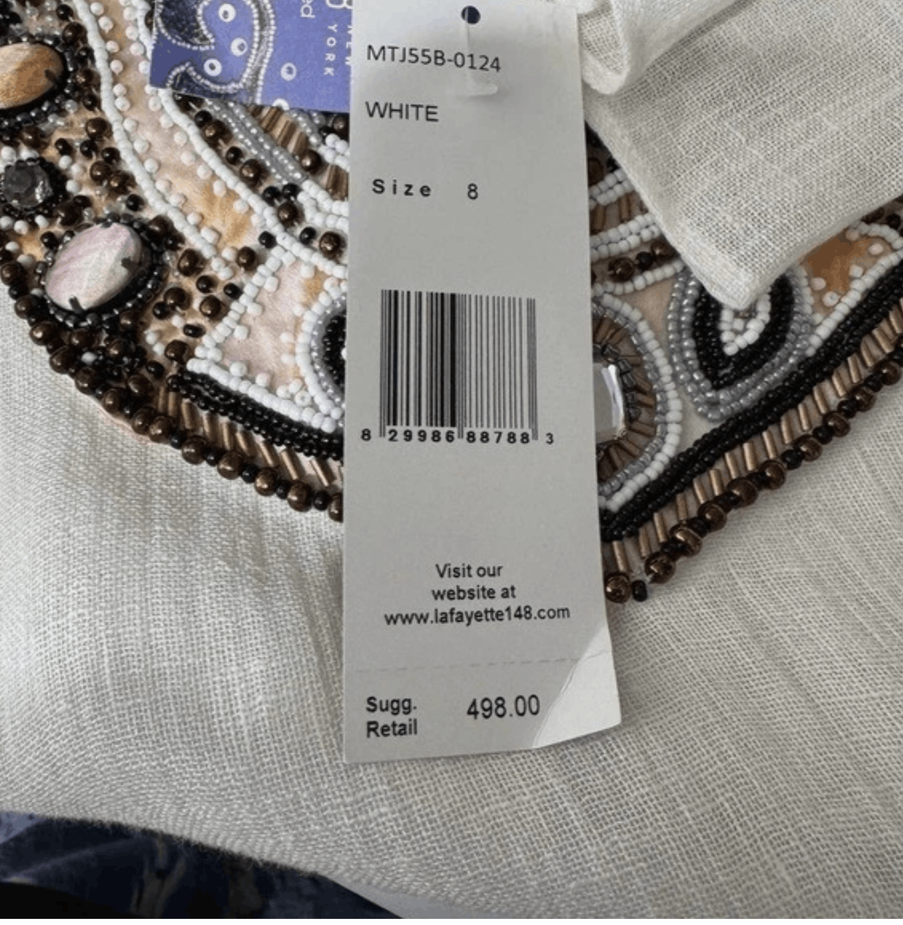 Lafayette 148 Lafayette 148 Cream Beaded Embellished Tunic Top Size M / US 6-8 / IT 42-44 - 13 Thumbnail