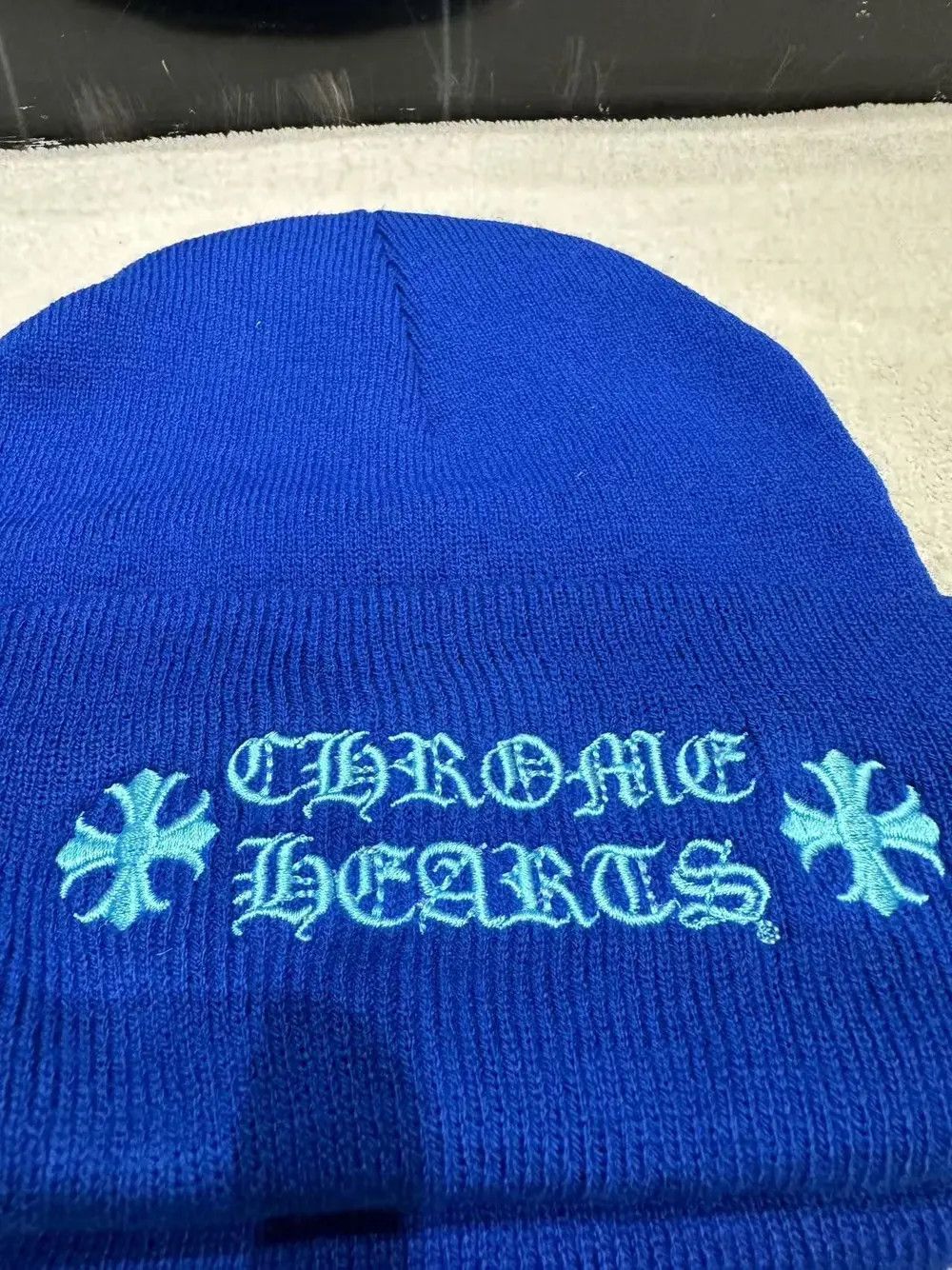 Chrome Hearts Chrome Hearts Embroidered Logo Blue Beanie Size ONE SIZE - 3 Thumbnail