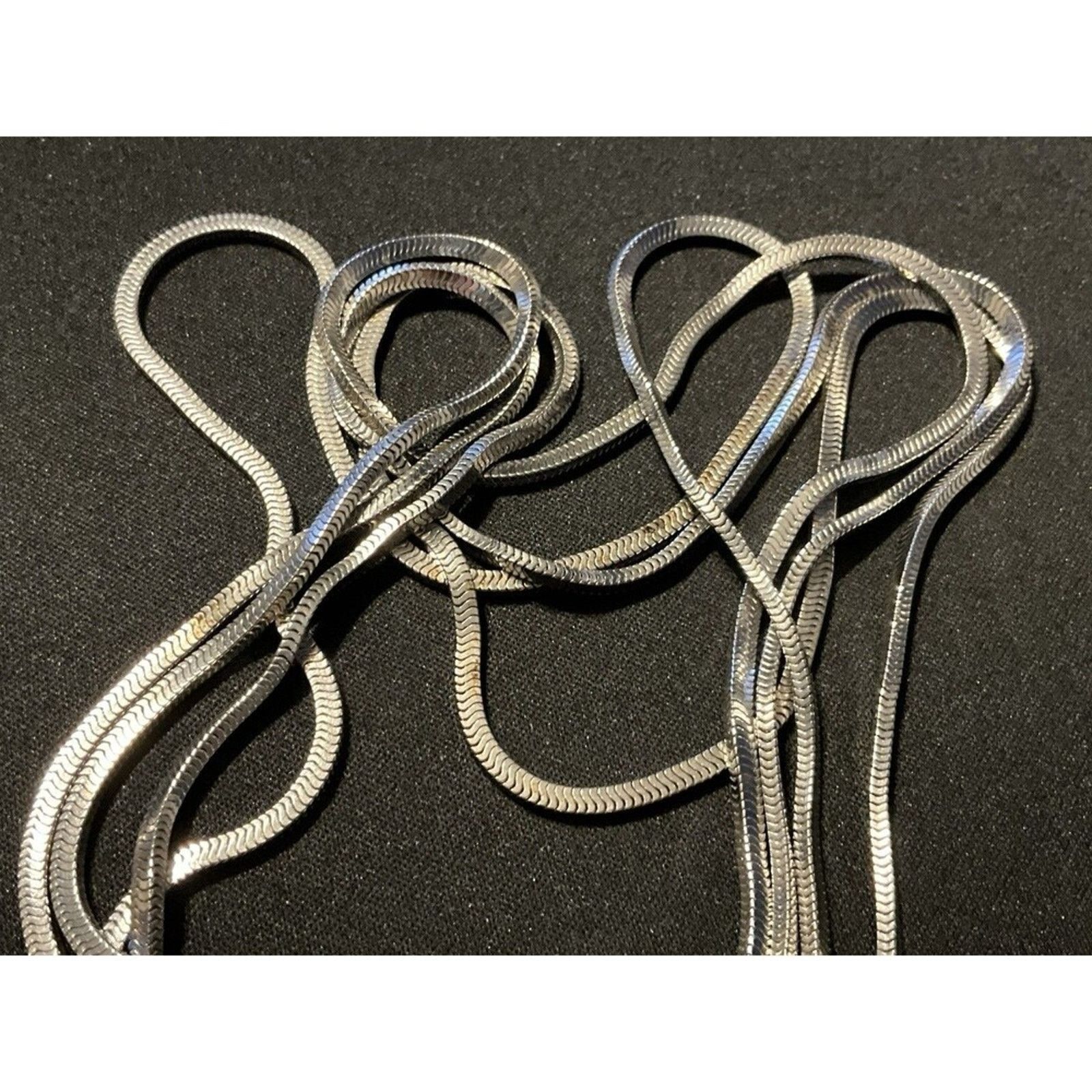Other Lot Of 3 Silver Tone Necklaces All High Quality (Read Desc) Size ONE SIZE - 3 Thumbnail