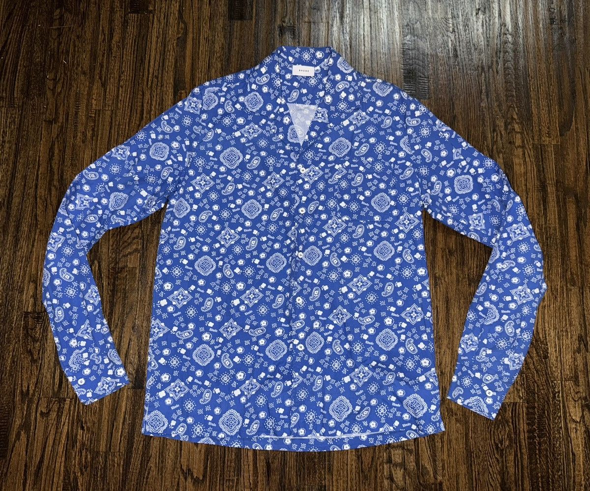 Rhude Rhude Blue Paisley Bandana Button Up Shirt Size Large Size US L / EU 52-54 / 3 - 1 Thumbnail