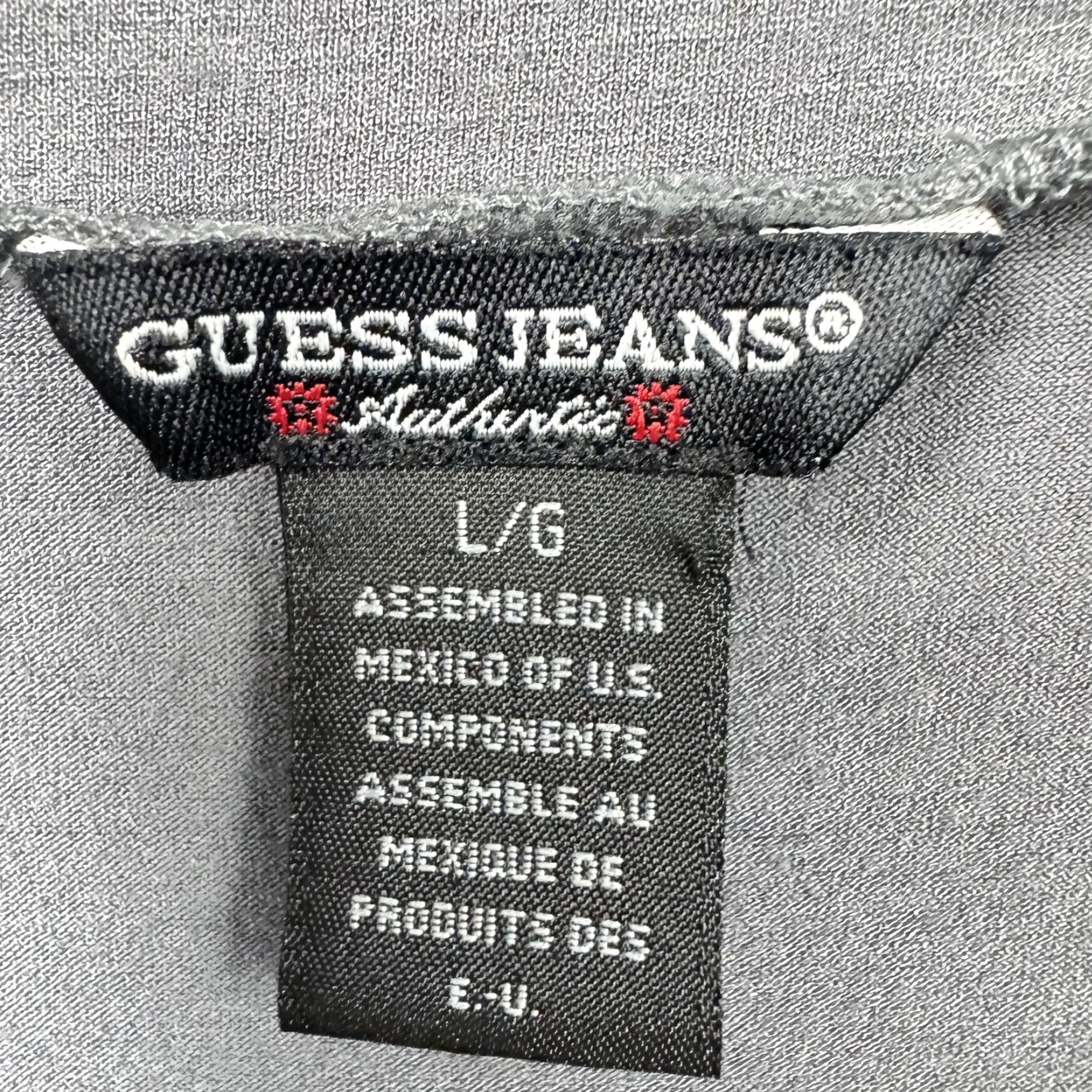 Guess VINTAGE Guess Jeans Dress L Gray Strapless Knit Fit & Flare Knee Length Sleeveless Casual Party/Cocktail Womens Size L / US 10 / IT 46 - 4 Thumbnail