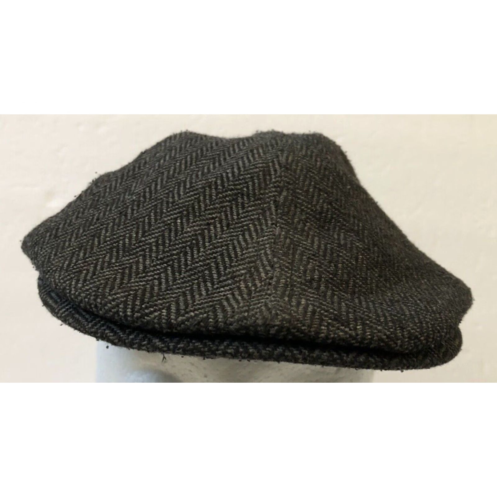 Vintage Jim Beam Hat Flat Cap Brooklyn Style Herringbone Gray Wool Polyester Men M Gray Classic Designer Hipster Grunge 90s? Size ONE SIZE - 3 Thumbnail