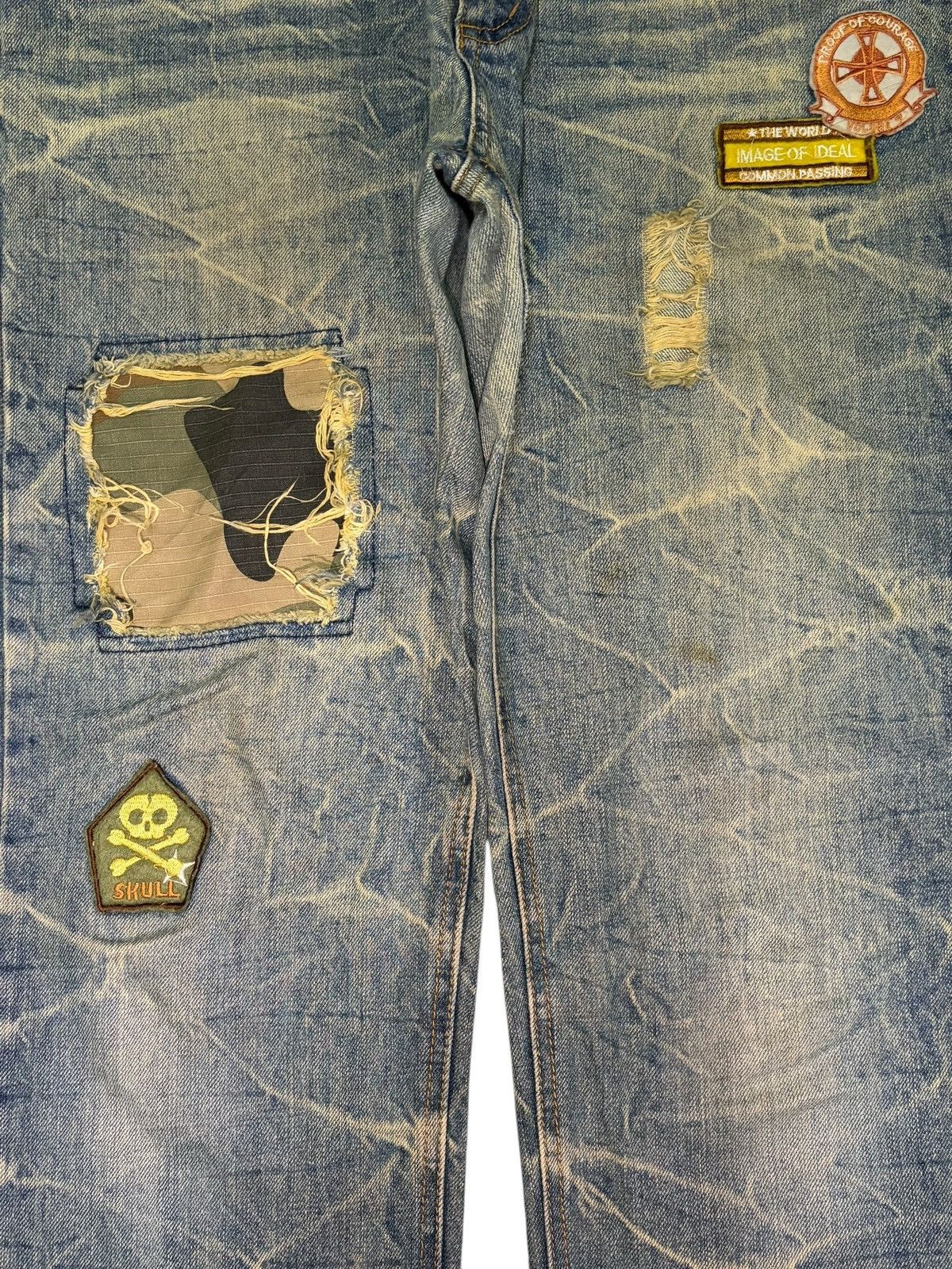 Diesel Vintage Japanese Brand Rusty Wash Patch Distress Jeans Size 34" / US 12 / IT 48 - 3 Thumbnail