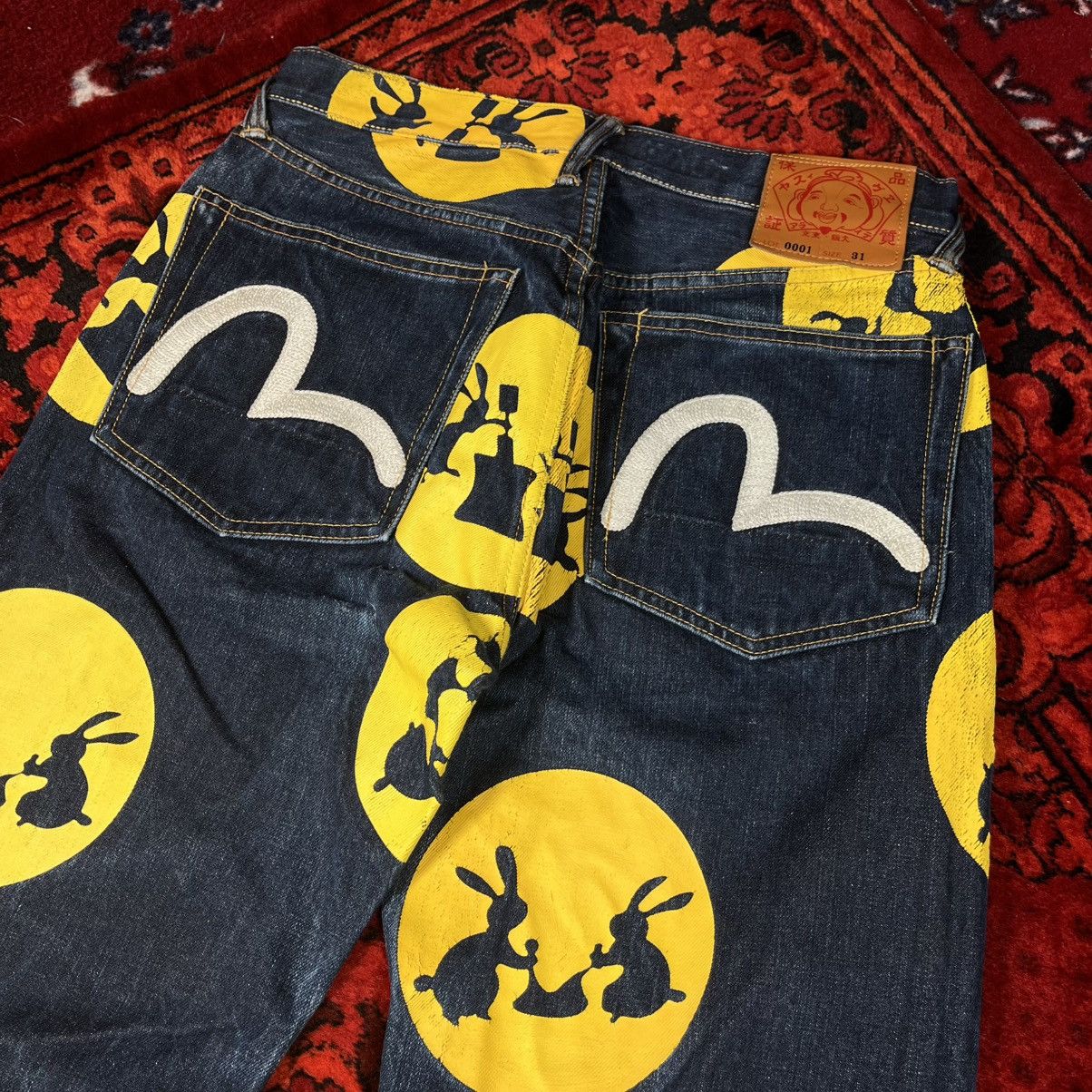 Evisu EVISU Jeans Japan Tukimi Tsukimi Special Rabbit Moon Print Size US 31 - 5 Thumbnail