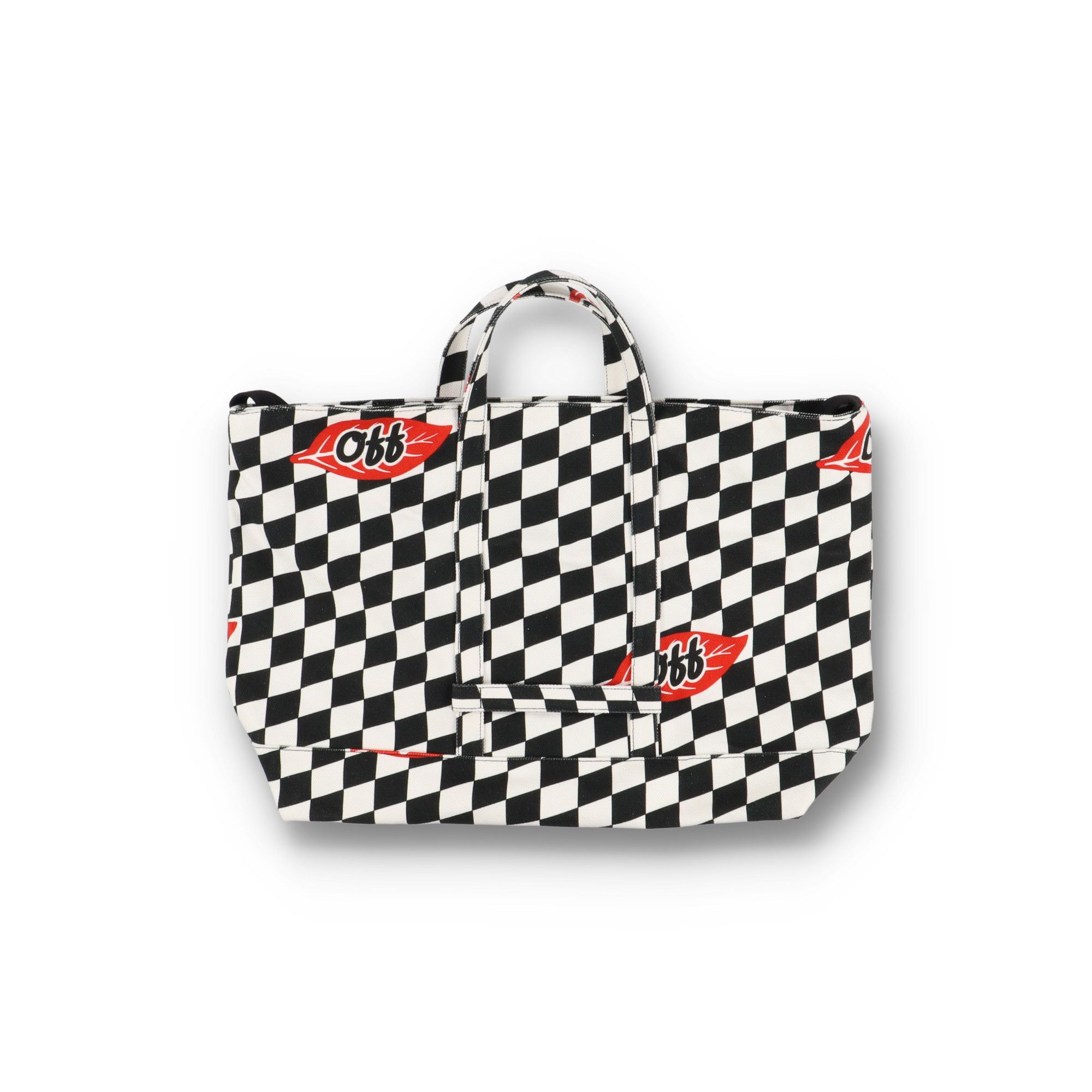 Off-White Black And White Checkered Leaf Logo Shopper Bag Size ONE SIZE - 1 Thumbnail