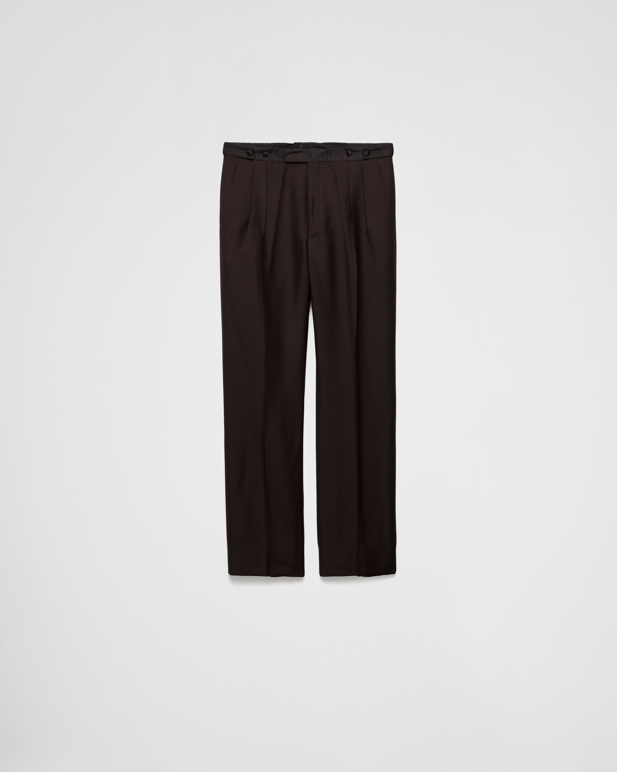 Prada o1bcso1str1025 Mohair Wool Trousers in Brown Size US 36 / EU 52 - 1 Thumbnail