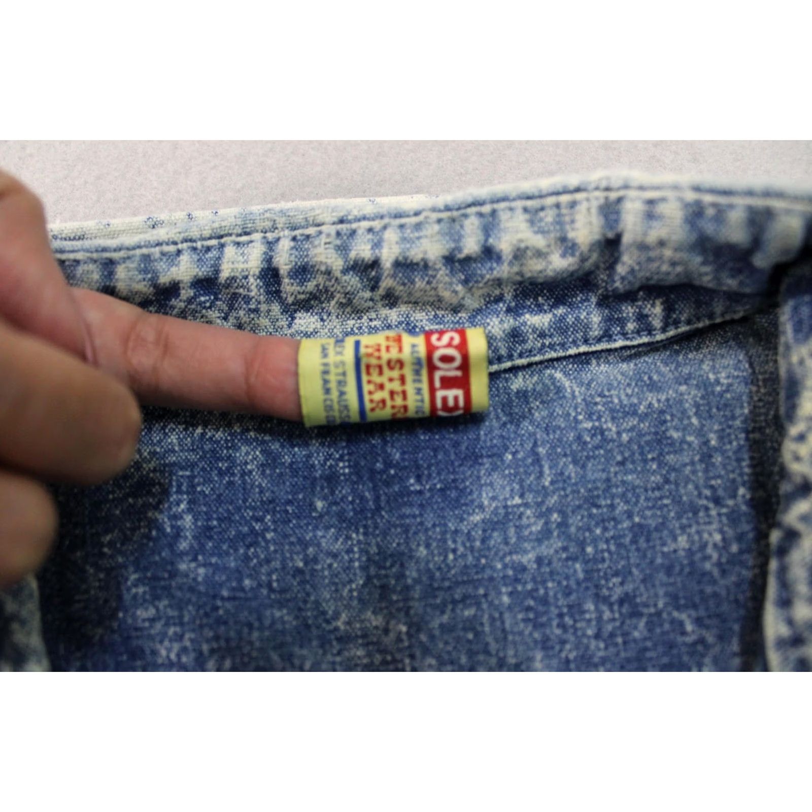 Levi's VINTAGE Levi Strauss Shirt Mens Medium Blue Western Eagle Patch 90s Acid Wash Size US L / EU 52-54 / 3 - 3 Thumbnail