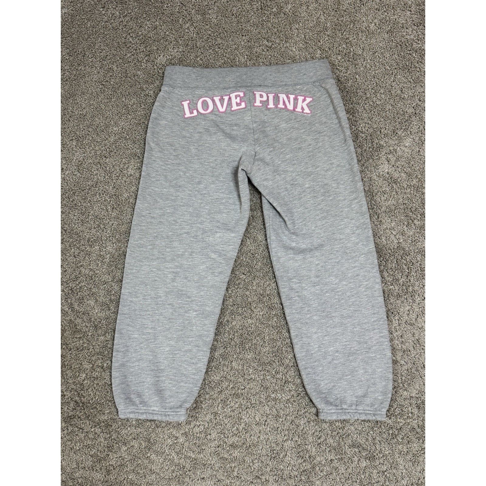 Pink Y2K VICTORIA’S SECRET PINK Gray Crop Sweatpants Joggers S Size 28" / US 6 / IT 42 - 5 Thumbnail