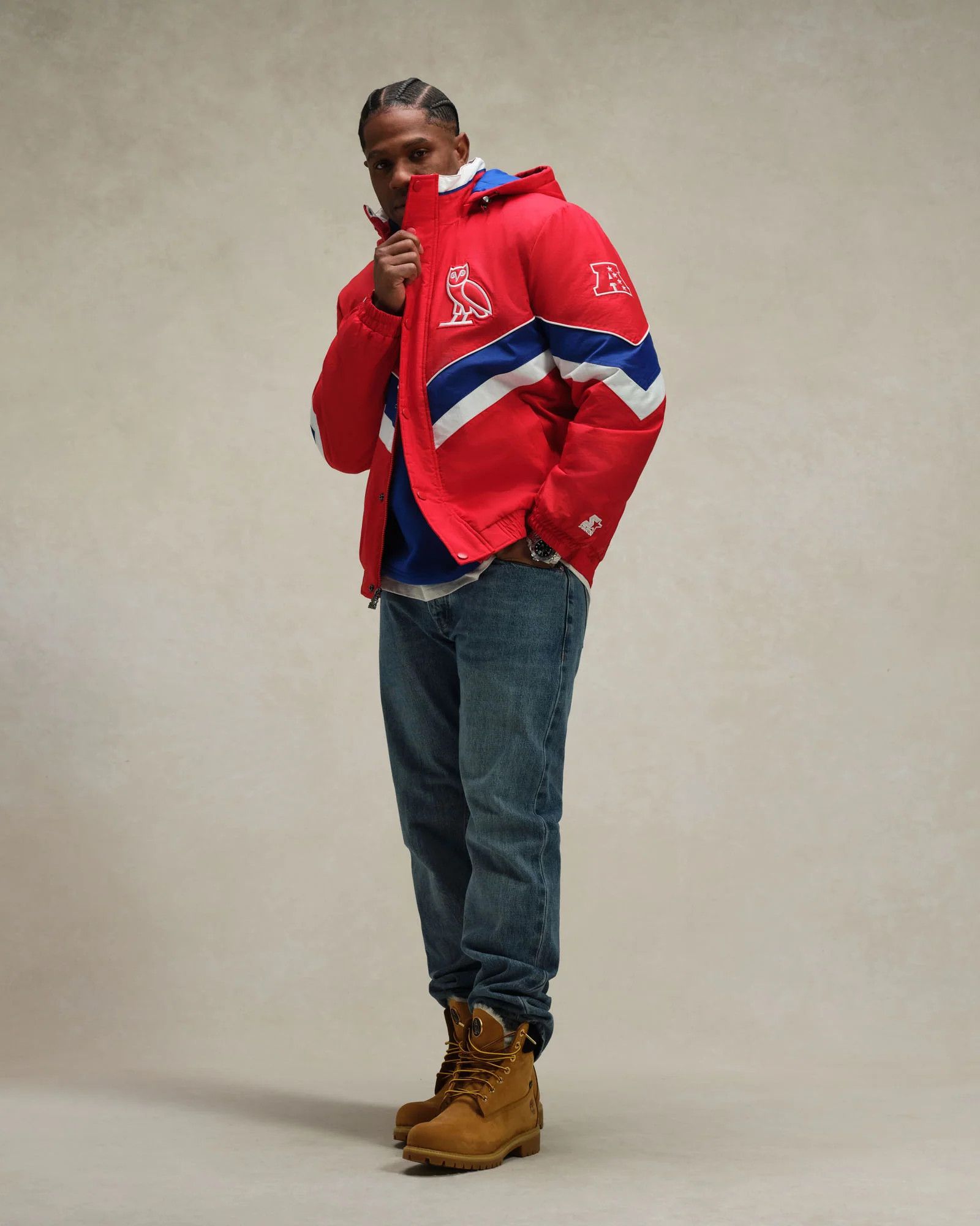 Drake OVO x NFL BUFFALO BILLS STARTER® SIDELINE PUFFER JACKET Size US L / EU 52-54 / 3 - 9 Thumbnail