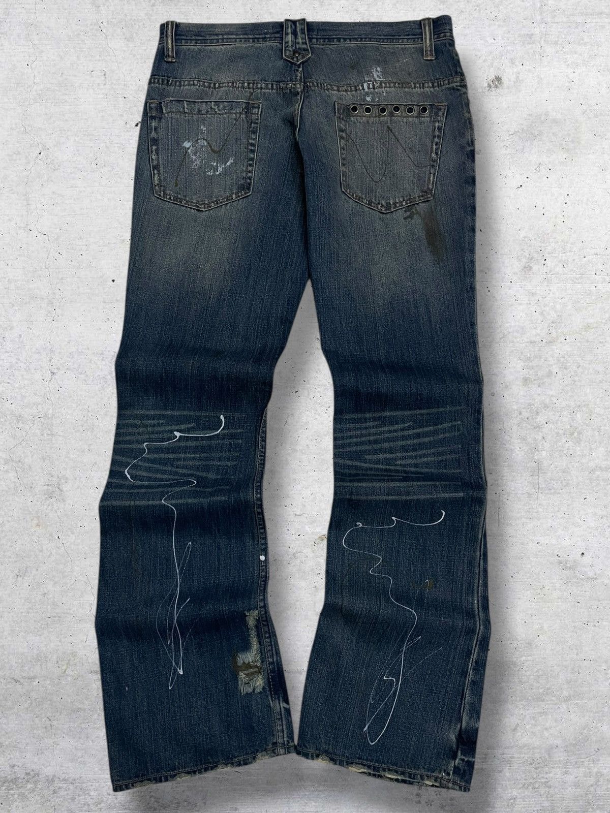 Tornado Mart OG JAPAN SPLASH FLARED AESTHETIC ROOT THREE 90S DESIGNER Size US 32 / EU 48 - 9 Thumbnail