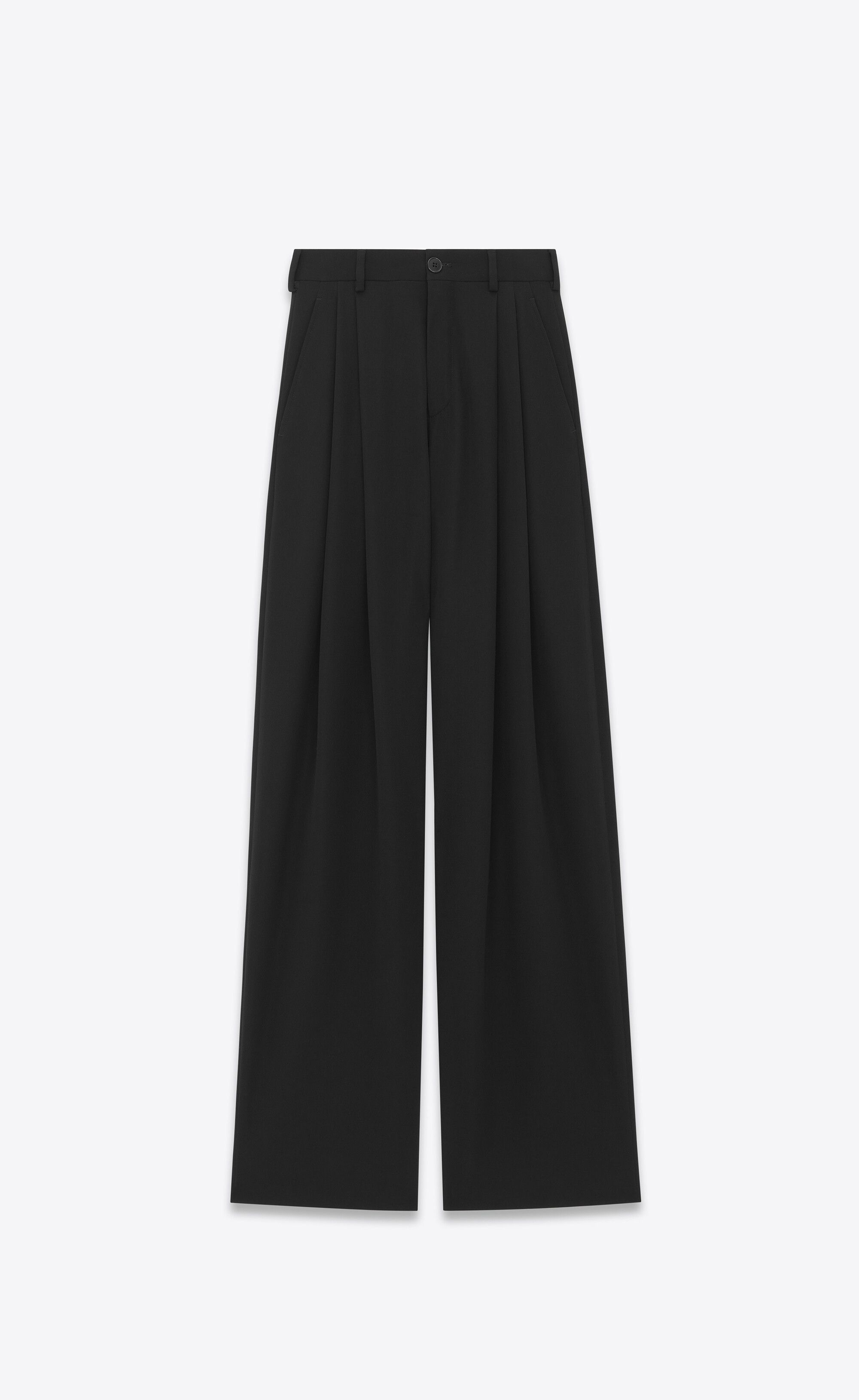 Saint Laurent Paris wide-leg pants in wool gabardine Size US 26 / EU 42 - 1 Thumbnail