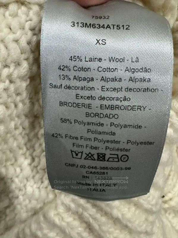 Dior Dior Cream Wool Sweater with California Couture Print . Size XS / US 0-2 / IT 36-38 - 4 Thumbnail