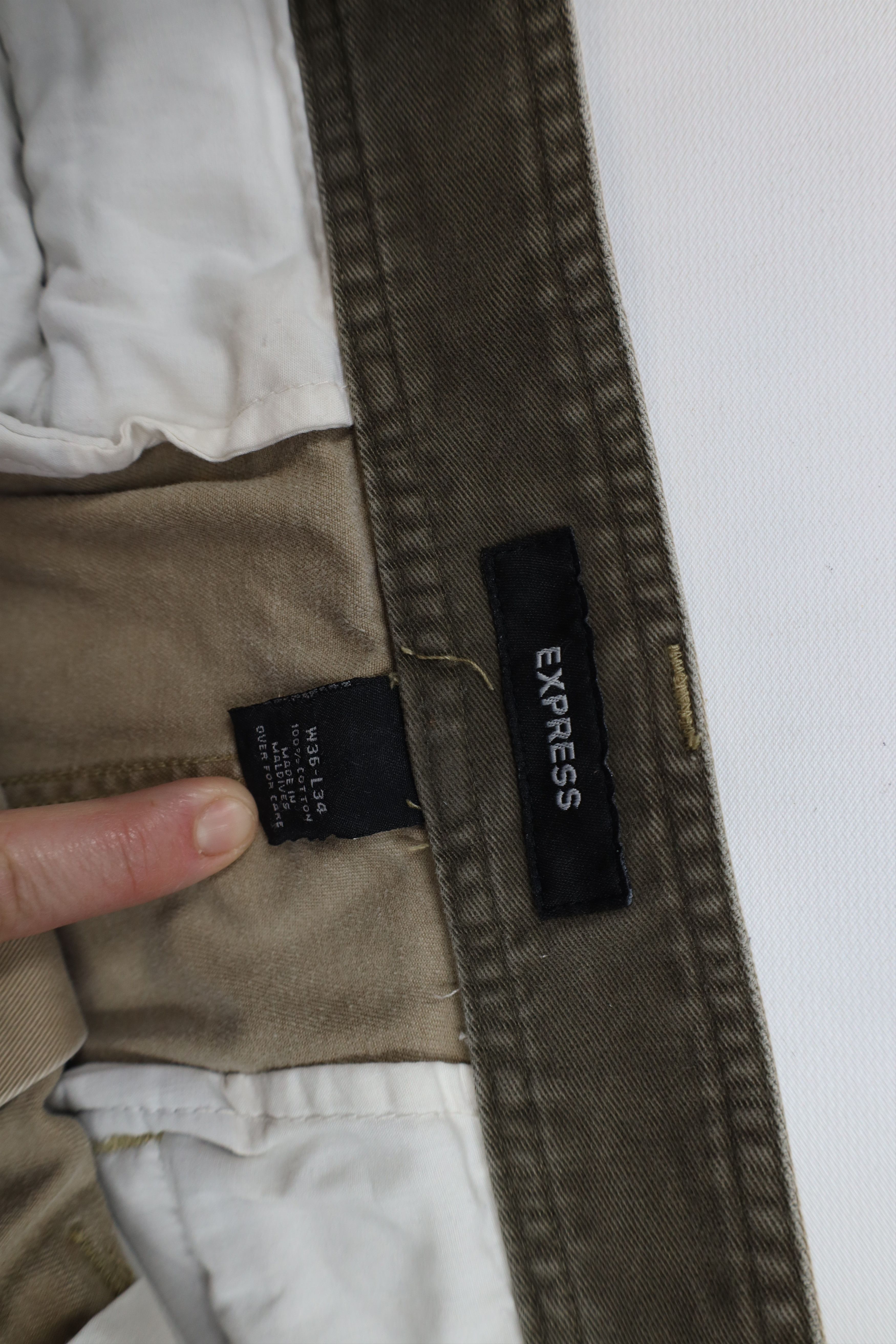 Express × Vintage Vintage Y2K 2001 Express Wide Leg Chino Pants Beige Cotton Size US 36 / EU 52 - 7 Thumbnail