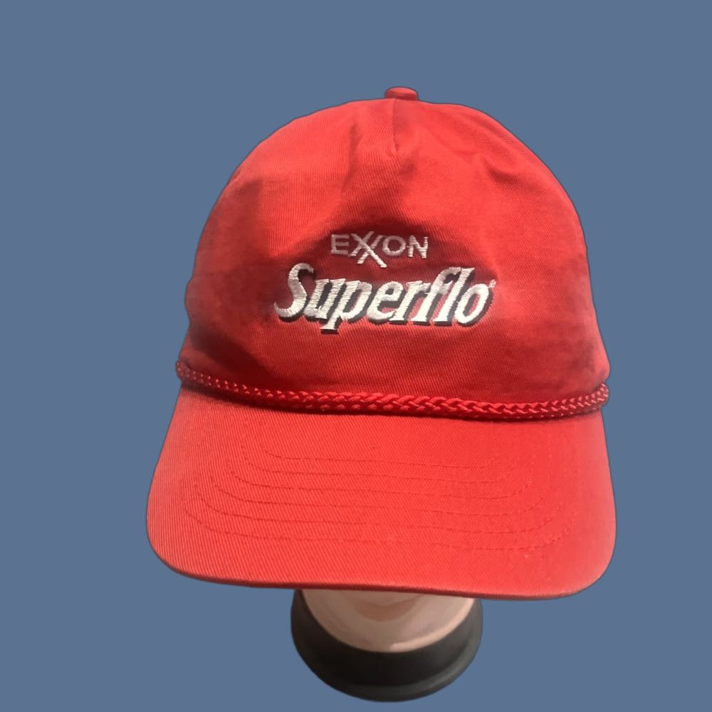 Roper VINTAGE Exxon Superflo Embroided Snapback Rope Bill Trucker Hat Size ONE SIZE - 1 Thumbnail