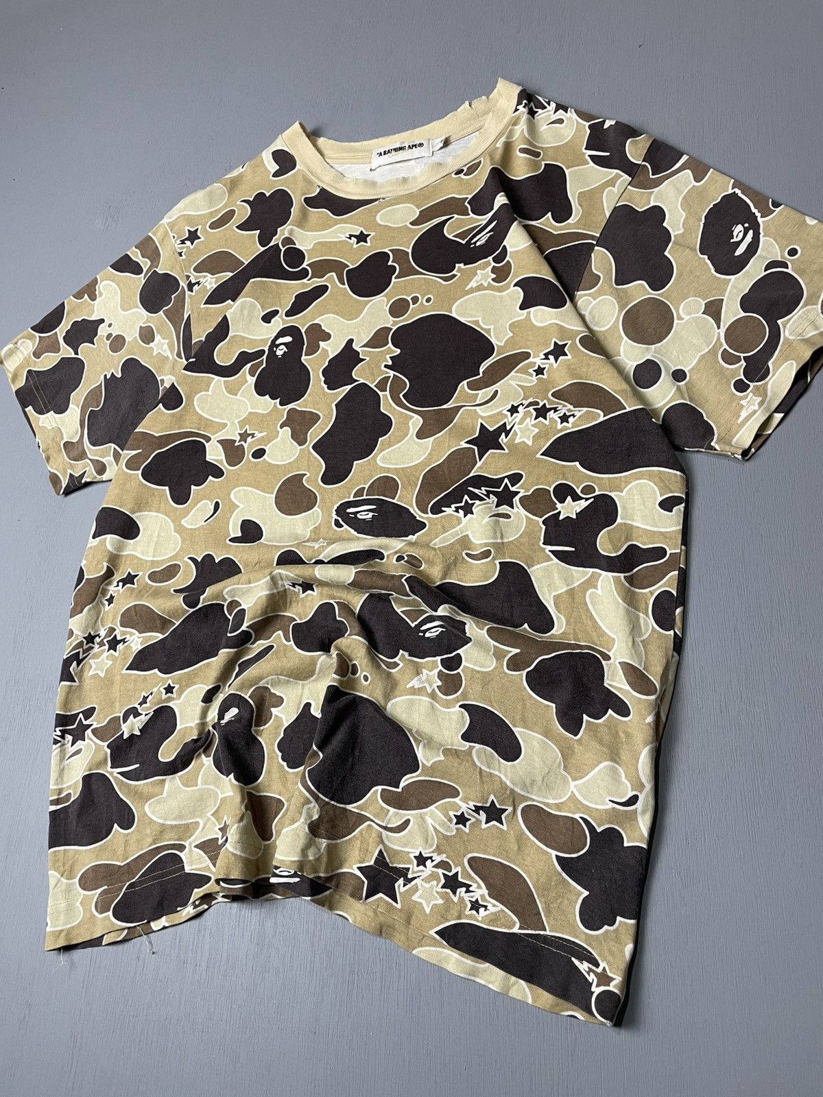 Bape A Bathing Ape (Bape) Psyche Camo distressed tshirt Size US M / EU 48-50 / 2 - 2 Thumbnail