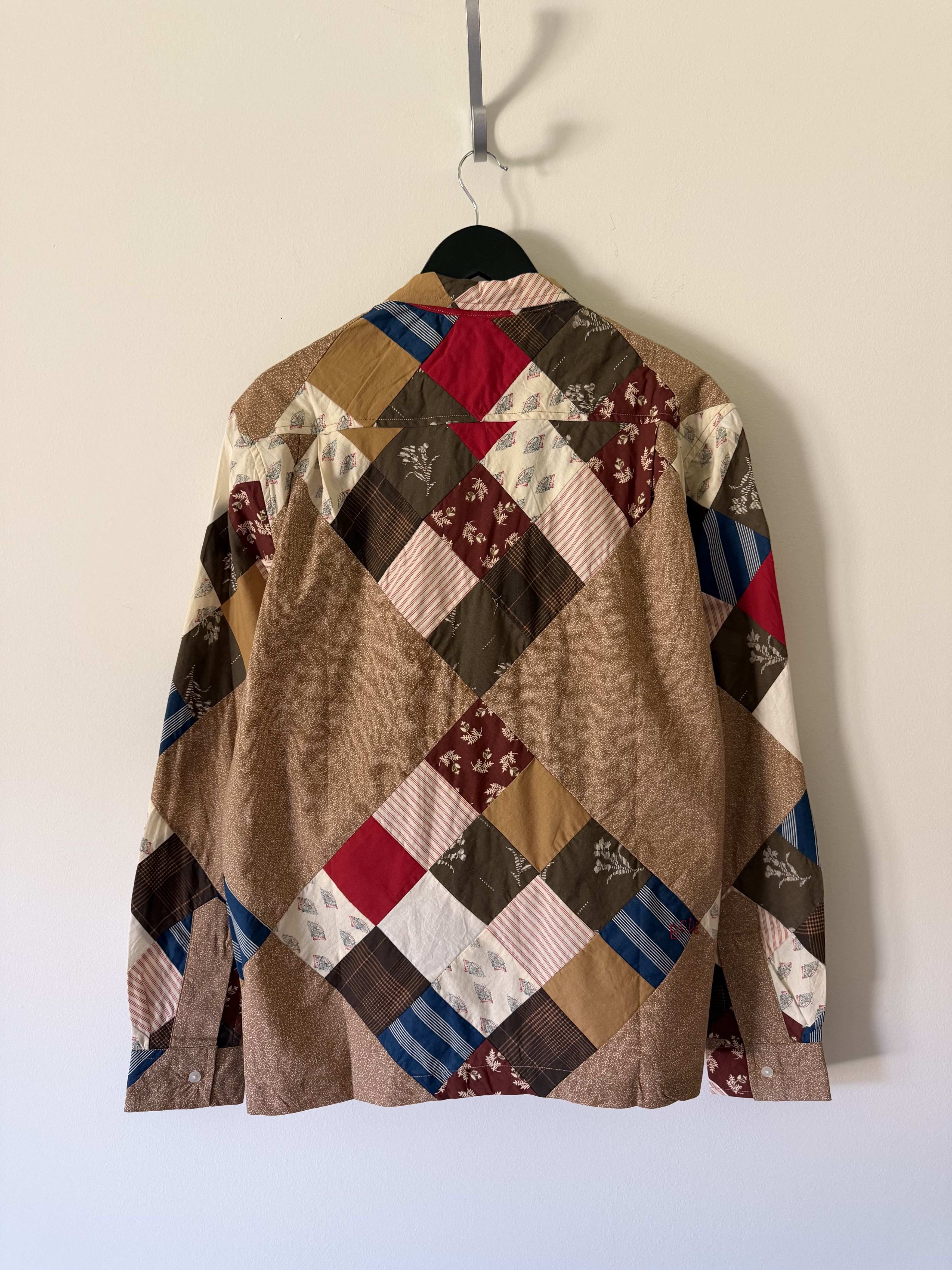 Bode Pony Calico Quilt Long Sleeve Button Up in Brown, Men's (Size Xxl) — image 5 of 6