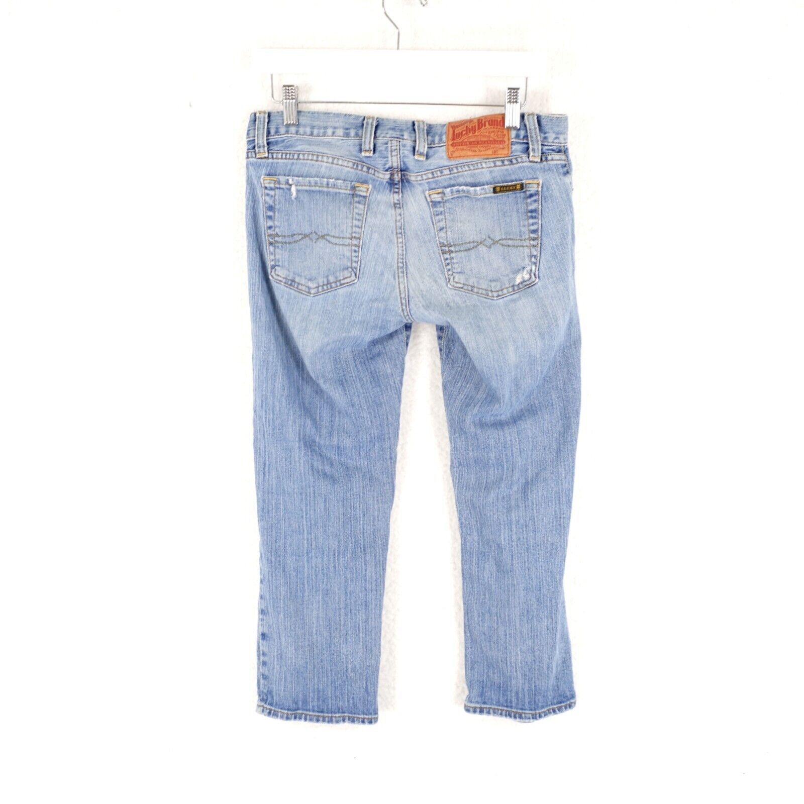 Lucky Brand Lucky Brand Dungarees Sweet Dream Crop Light Blue Stone Wash Size 31" - 7 Thumbnail