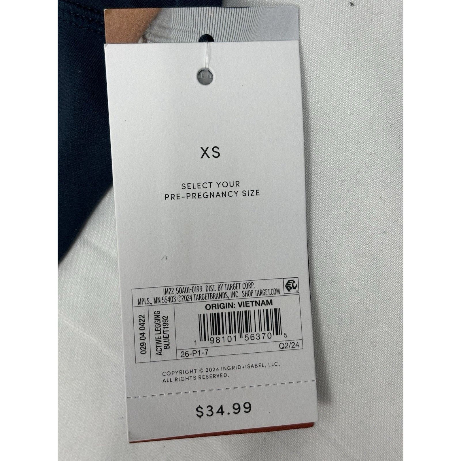 Target Basics Ingrid & Isabel Maternity XS Leggings Blue Crossover Panel Size 26" / US 2 / IT 38 - 4 Thumbnail