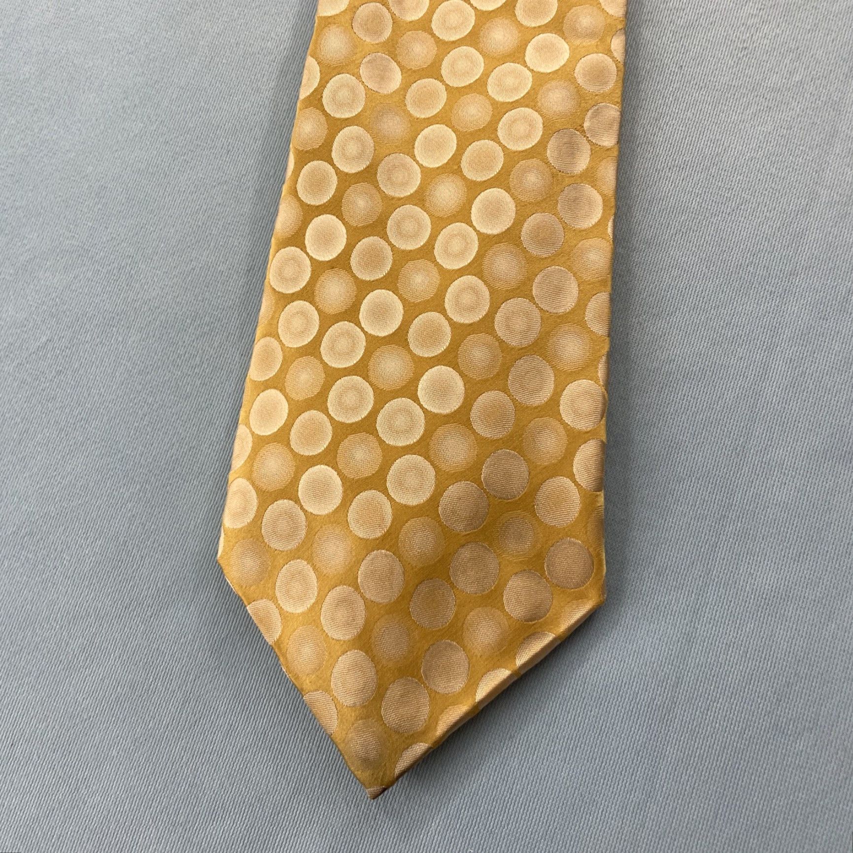 Dockers VINTAGE Dockers Silk Tie Polka Dots Woven Yellow Gold Necktie 4x60 57"-60" Men Tie Size ONE SIZE - 3 Thumbnail