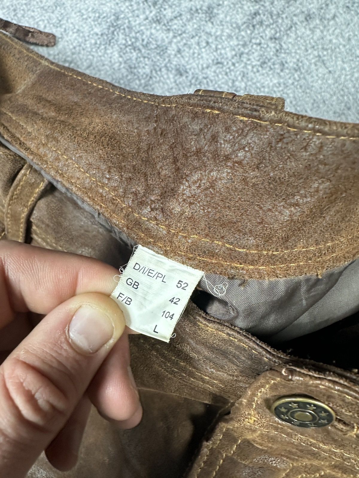 Other Y2K Vintage Leather Pants Opium Style Alt Biker USA Rare XL Size US 34 / EU 50 - 4 Thumbnail