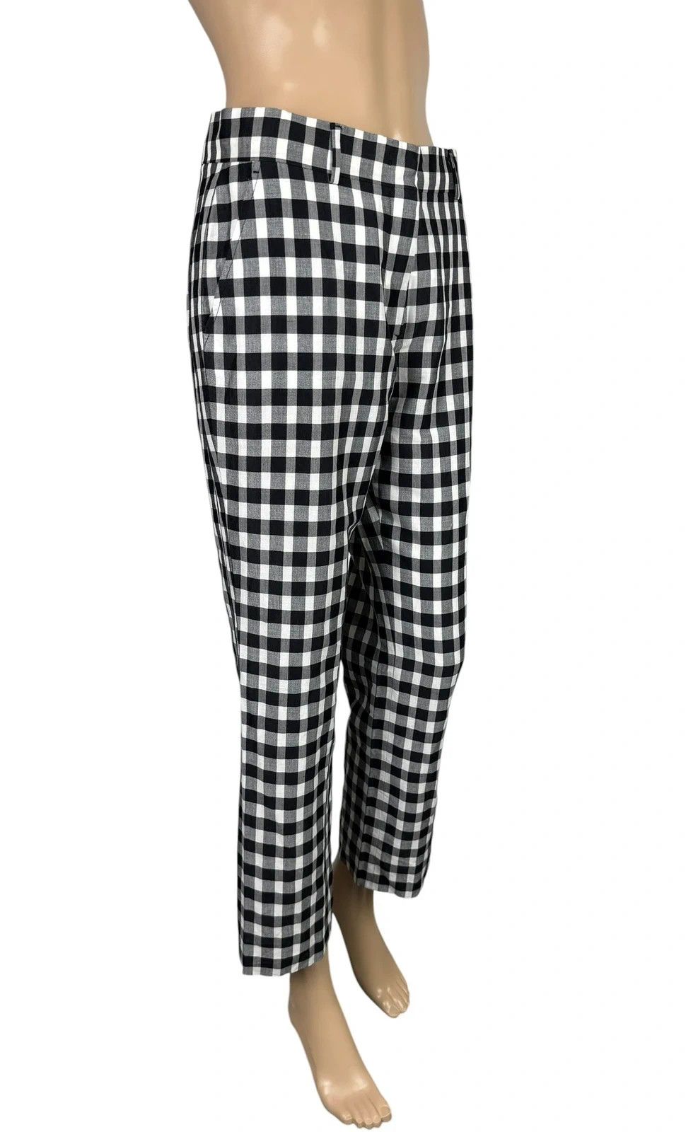 Max Mara Max Mara Plaid Pants Crop Rami Cotton size UK10 US8 Size 32" / US 10 / IT 46 - 3 Thumbnail