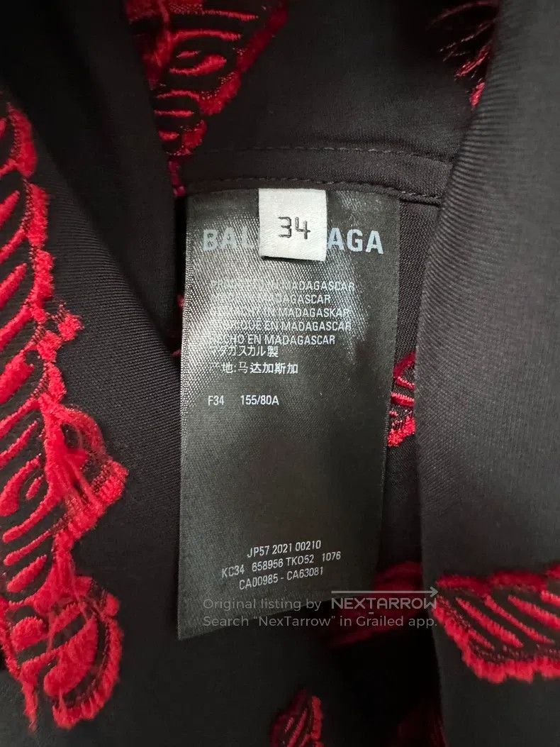 Balenciaga Balenciaga Satin silk texture, rose bullet screen logo emb Size XXS / US 00 / IT 34 - 5 Thumbnail