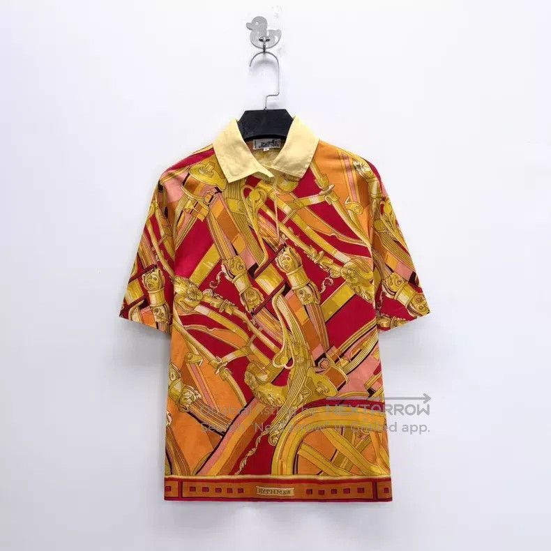 Hermes Hermes Stirrup vine loop letter logo hidden button Polo sh Size S / US 4 / IT 40 - 1 Thumbnail