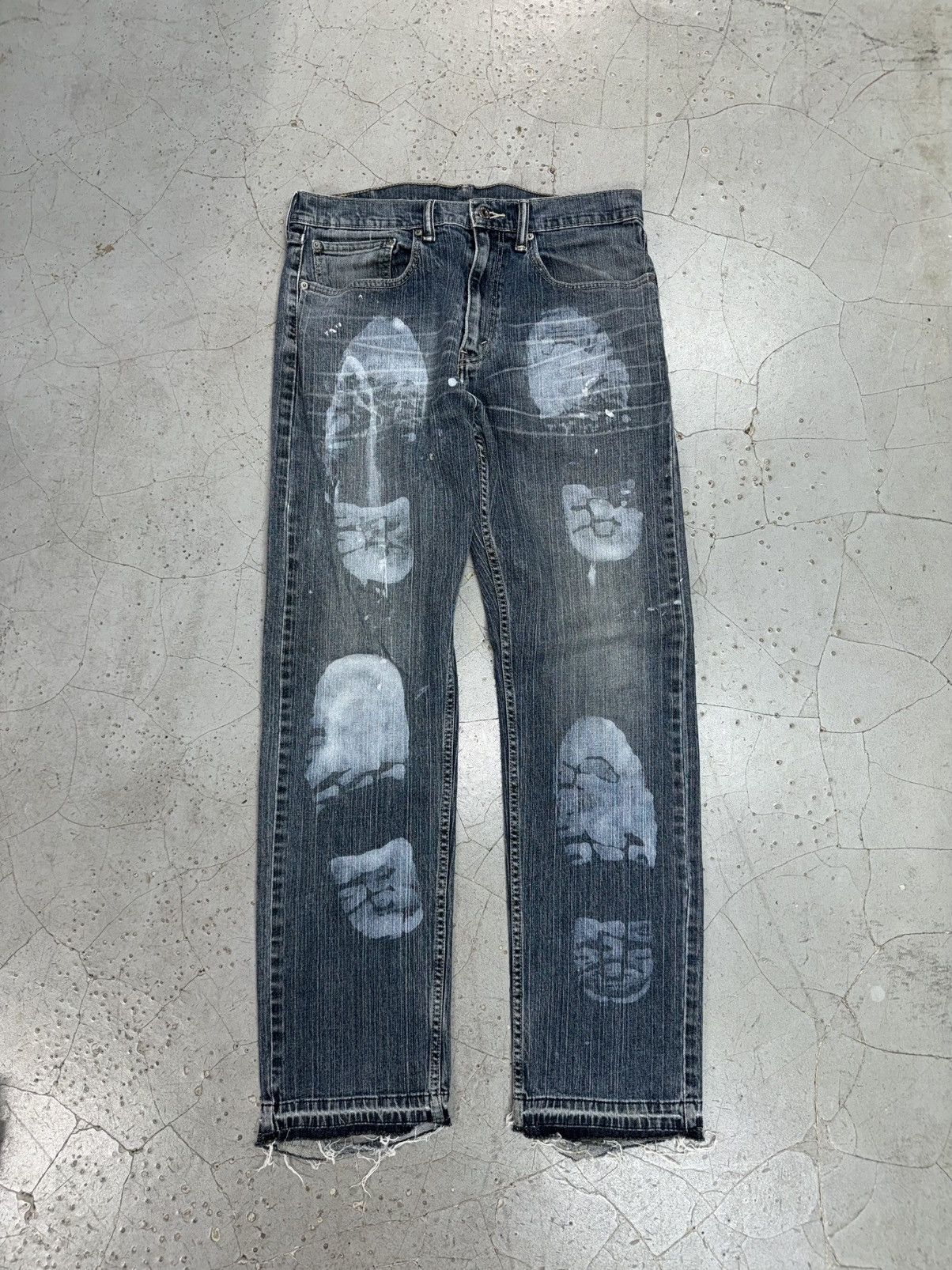 Levi's Vintage Clothing Levis 505 Paint Boot Print Distressed Jeans Size US 34 / EU 50 - 1 Thumbnail