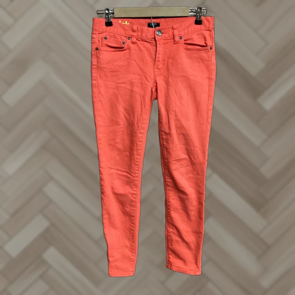 J.Crew J.CREW Toothpick Jeans Skinny Womens 26 Denim Orange Cotton Stretch Regular 8" Size 26" / US 2 / IT 38 - 1 Thumbnail
