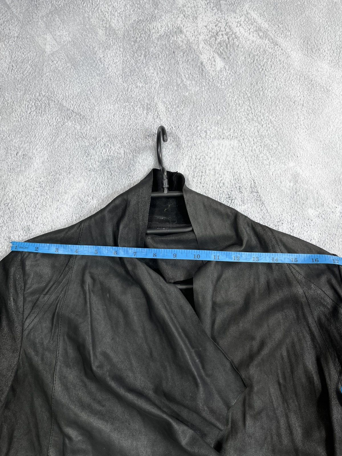 Vintage Vintage Yohji style asymmetric leather avant garde jacket Size M / US 6-8 / IT 42-44 - 13 Thumbnail