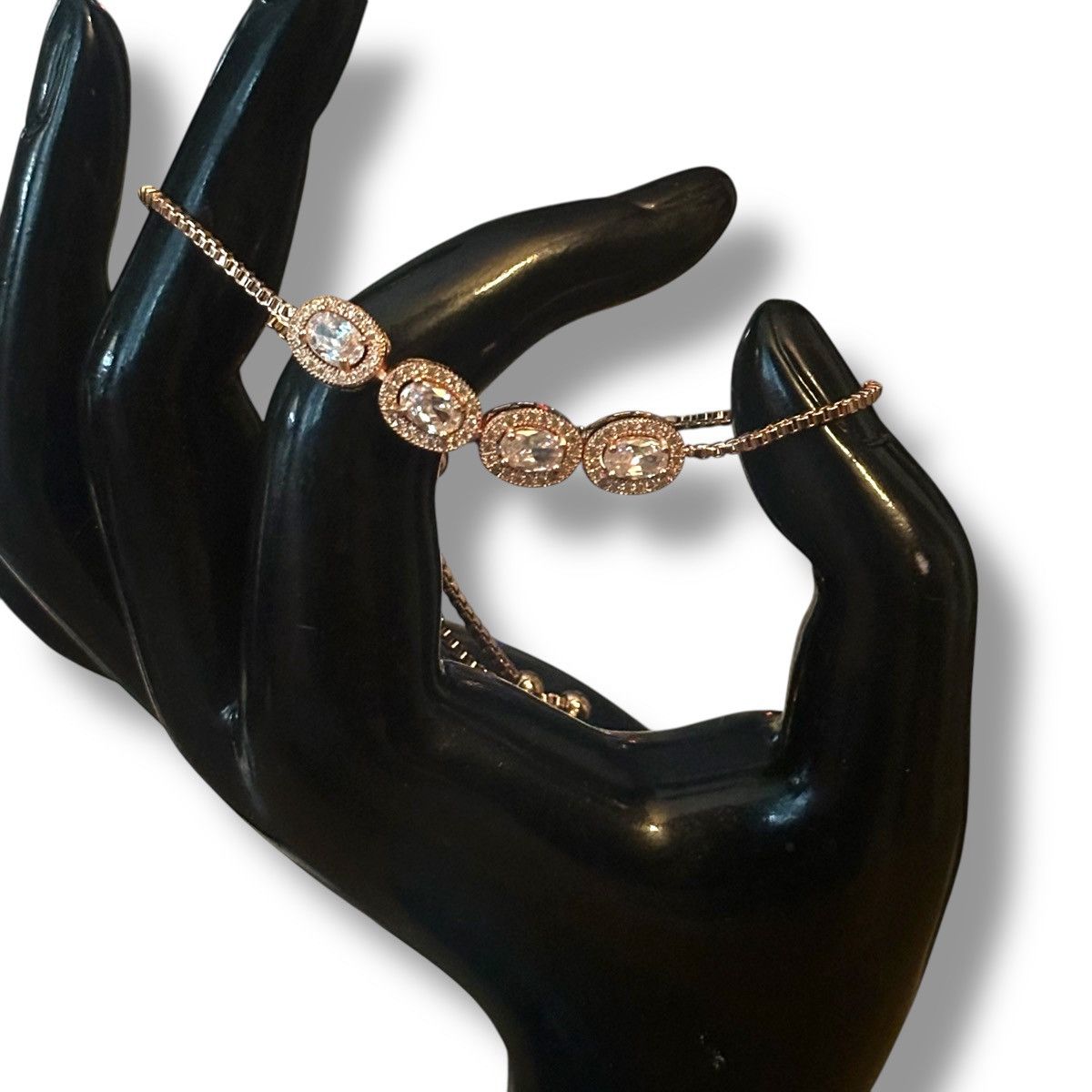 Other Rose gold cubic zirconia adjustable slide bracelet Size ONE SIZE - 2 Thumbnail