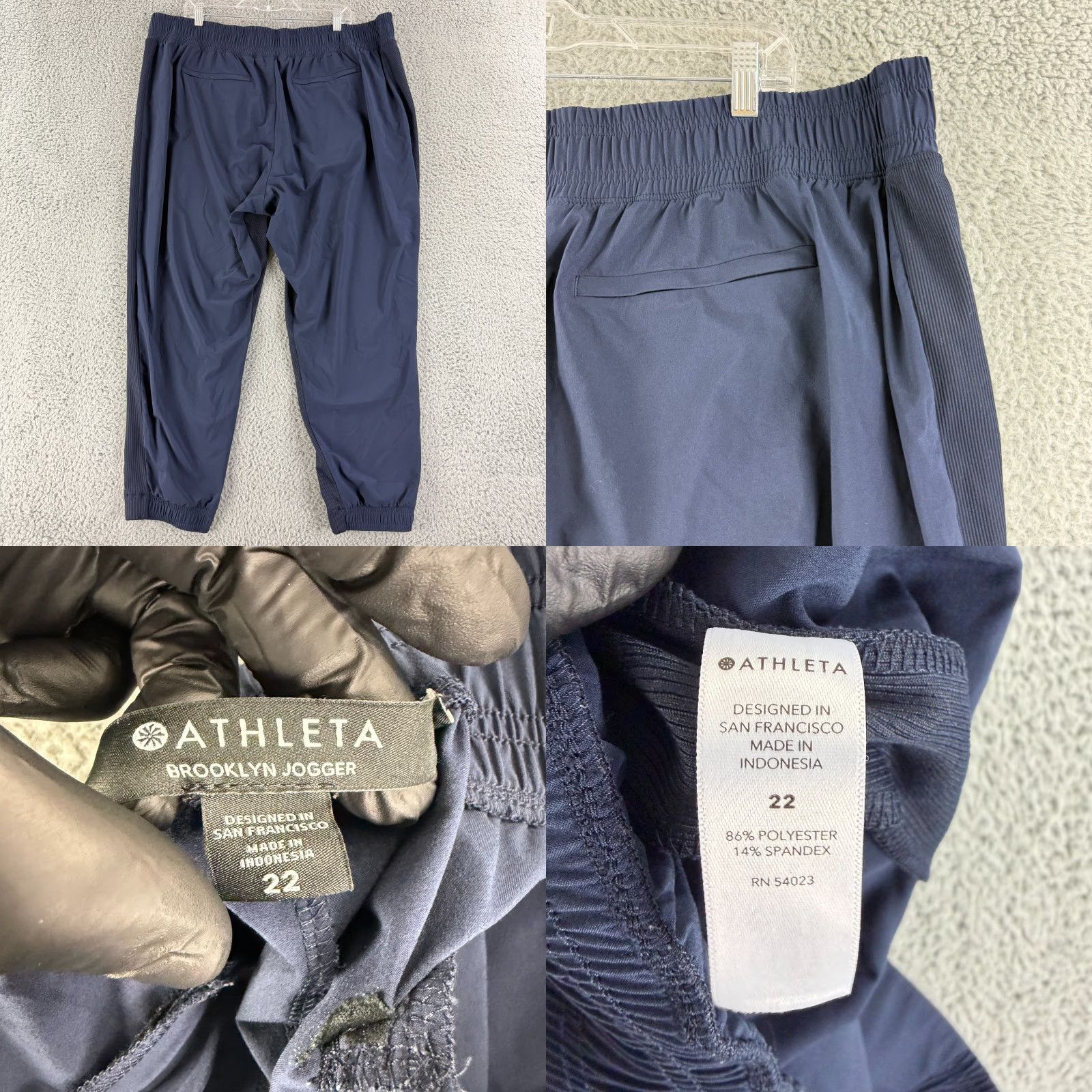 Athleta Athleta Brooklyn Jogger Pants Womens Size 22 Navy Blue Pull On Elastic Waist Gym City Size 40" / US 18 - 8 Thumbnail