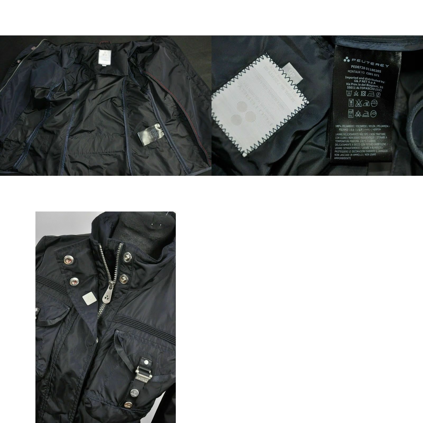 Peuterey Peuterey Women's Trench Coat Short Nylon Navy 46 XS? Size 32" / US 10 / IT 46 - 8 Thumbnail