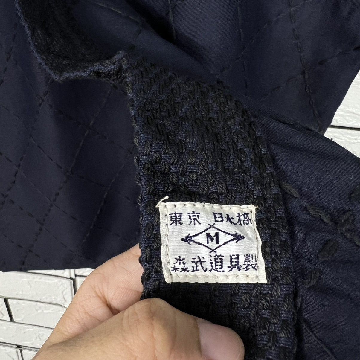 Japanese Brand Vintage Thick Weave KIMONO DarkBlue Hanten Jacket #4054-C184 Size US XL / EU 56 / 4 - 7 Thumbnail