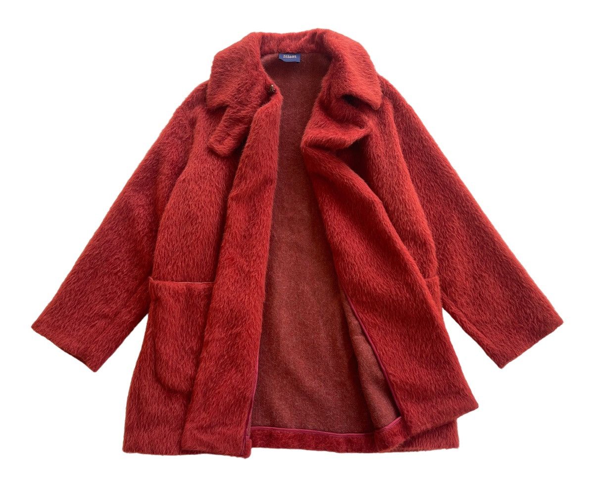 Japanese Brand Massimo Monteforte Fuzzy Mohair Button Less Coat Size M / US 6-8 / IT 42-44 - 4 Thumbnail